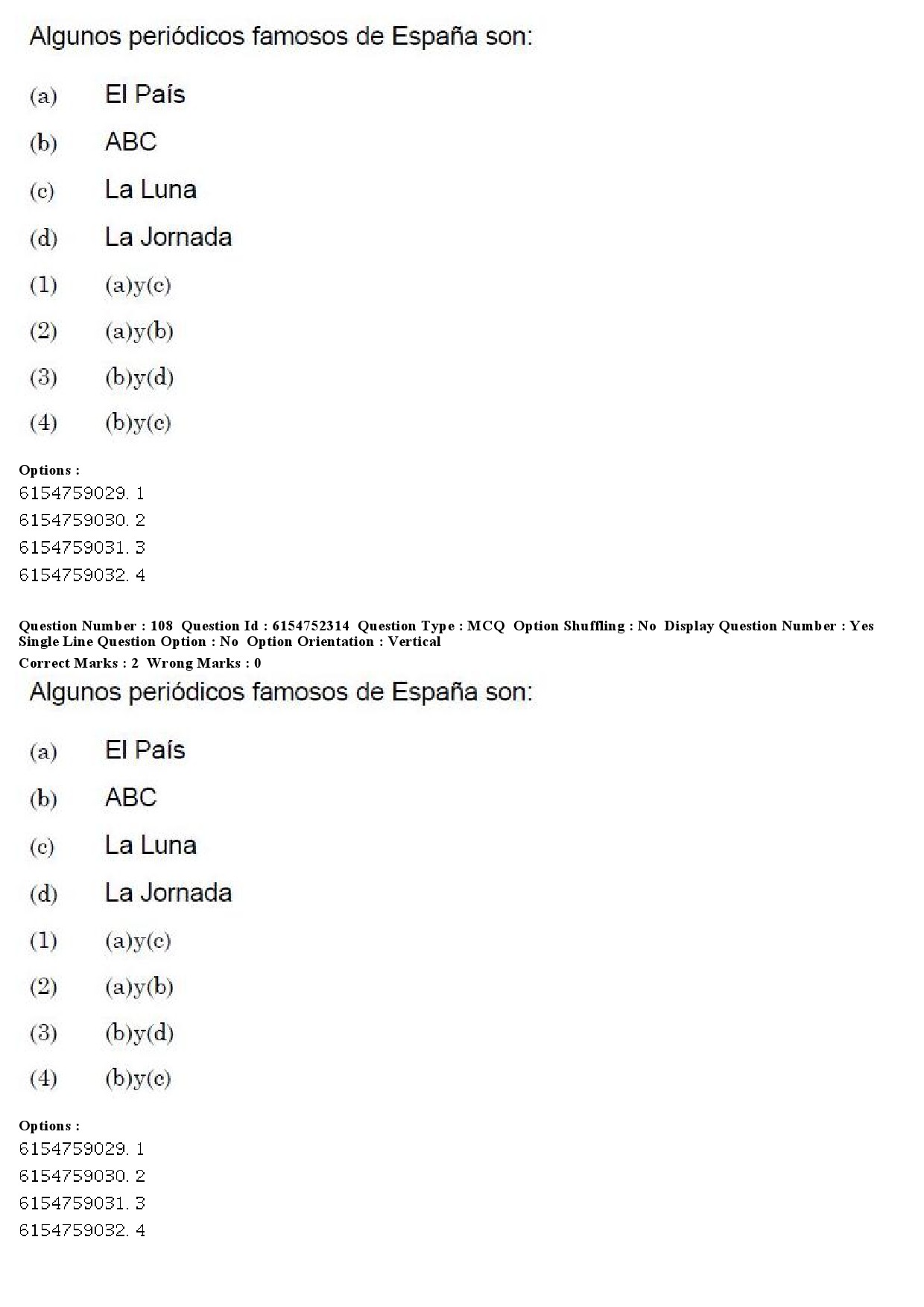 UGC NET Spanish Question Paper December 2019 78