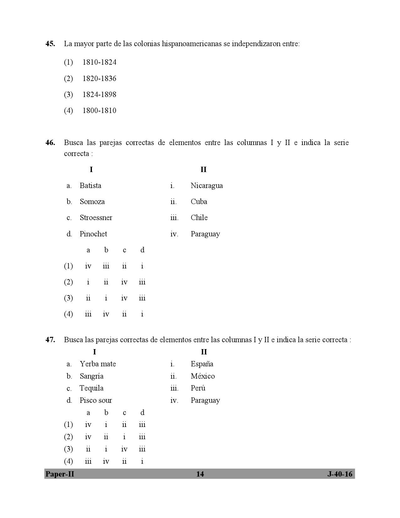 UGC NET Spanish Question Paper II July 2016 14