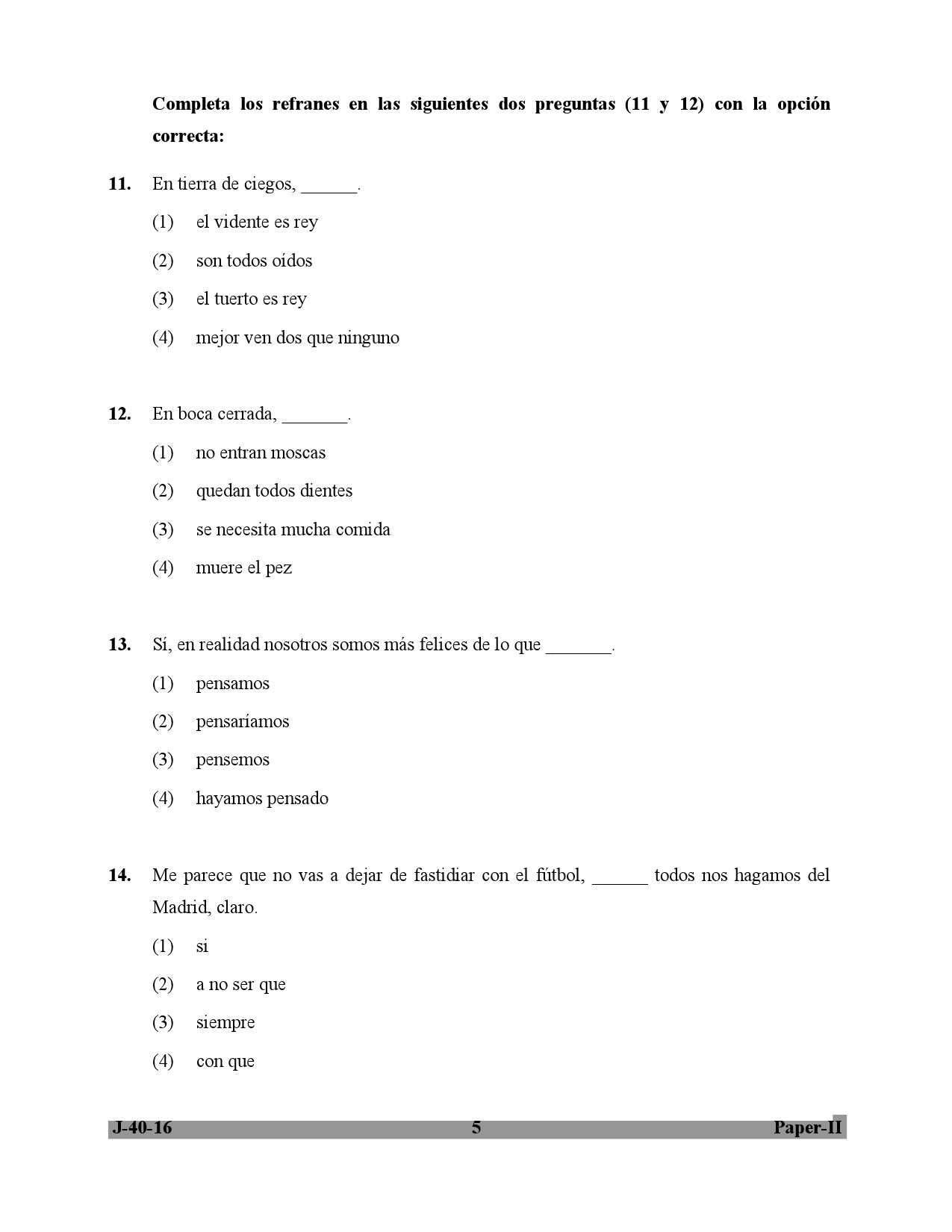 UGC NET Spanish Question Paper II July 2016 5