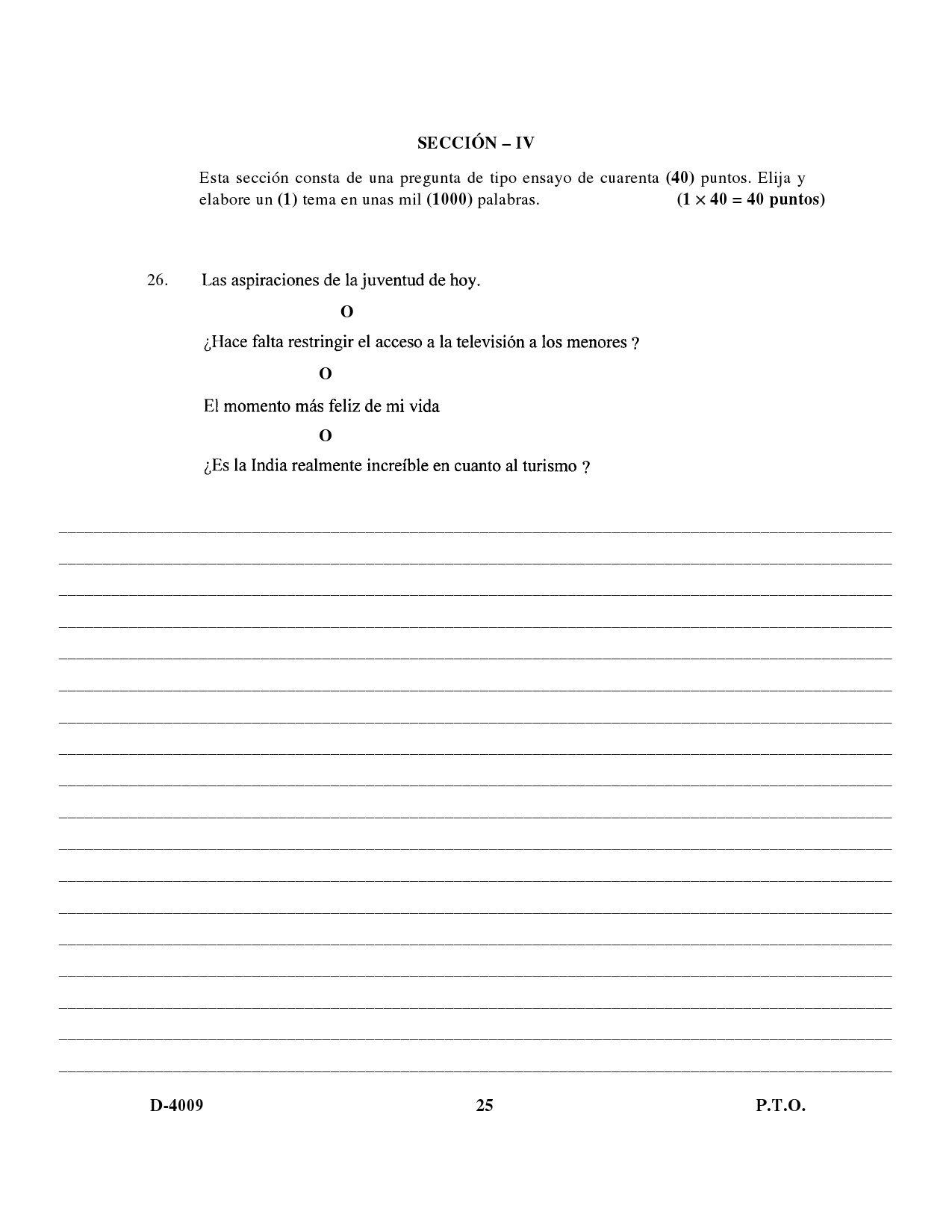 UGC NET Spanish Question Paper III December 2009 16