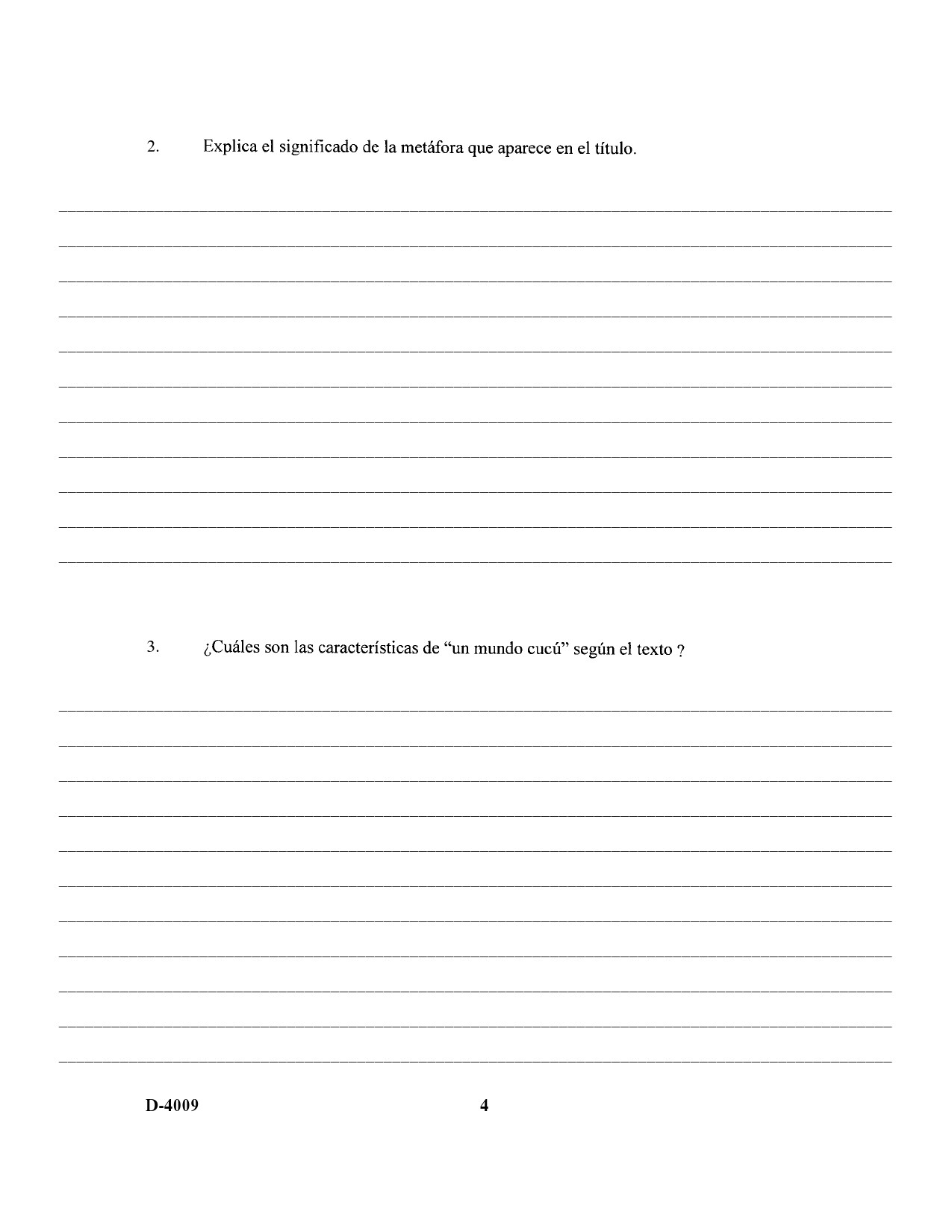 UGC NET Spanish Question Paper III December 2009 4