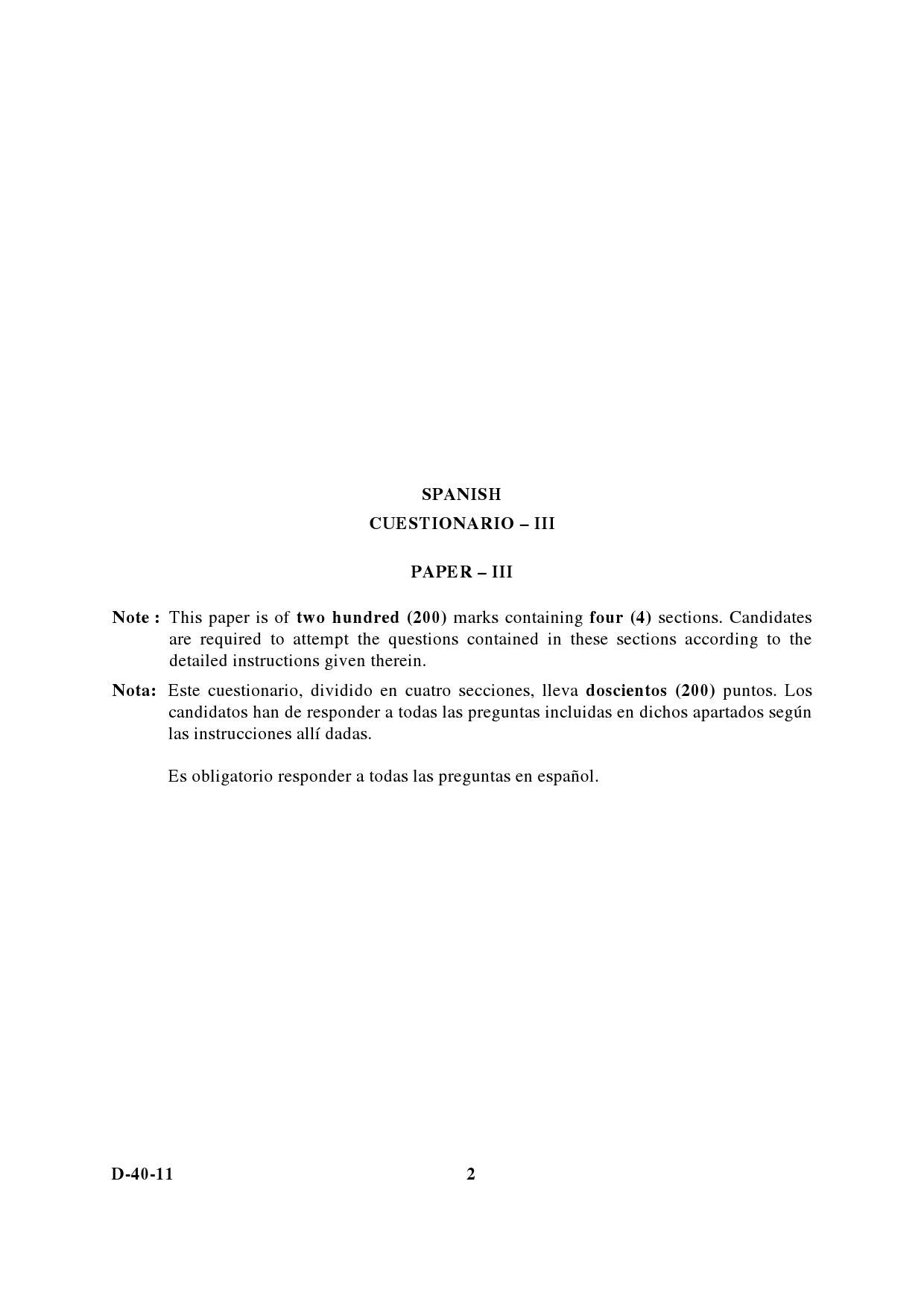 UGC NET Spanish Question Paper III December 2011 2