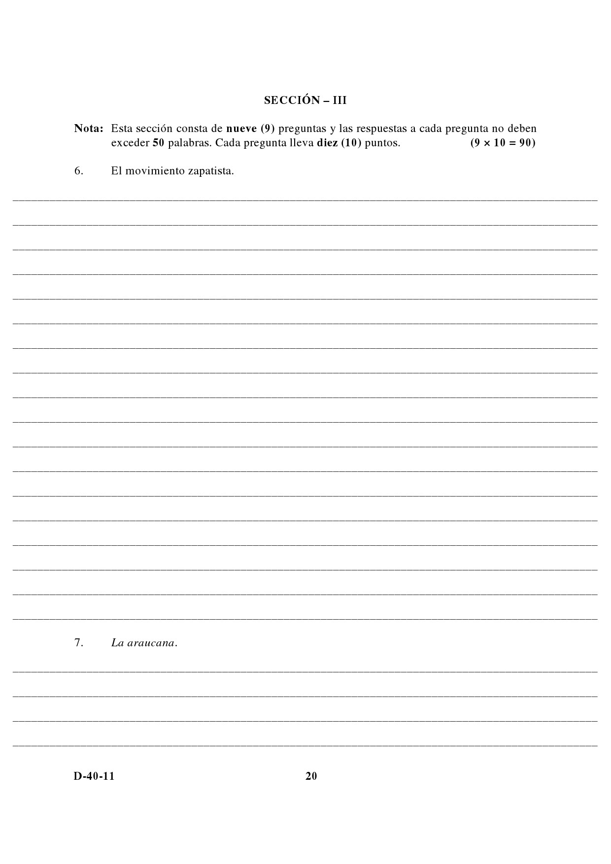 UGC NET Spanish Question Paper III December 2011 6