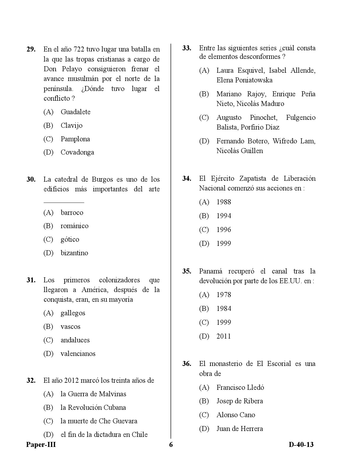 UGC NET Spanish Question Paper III December 2013 6