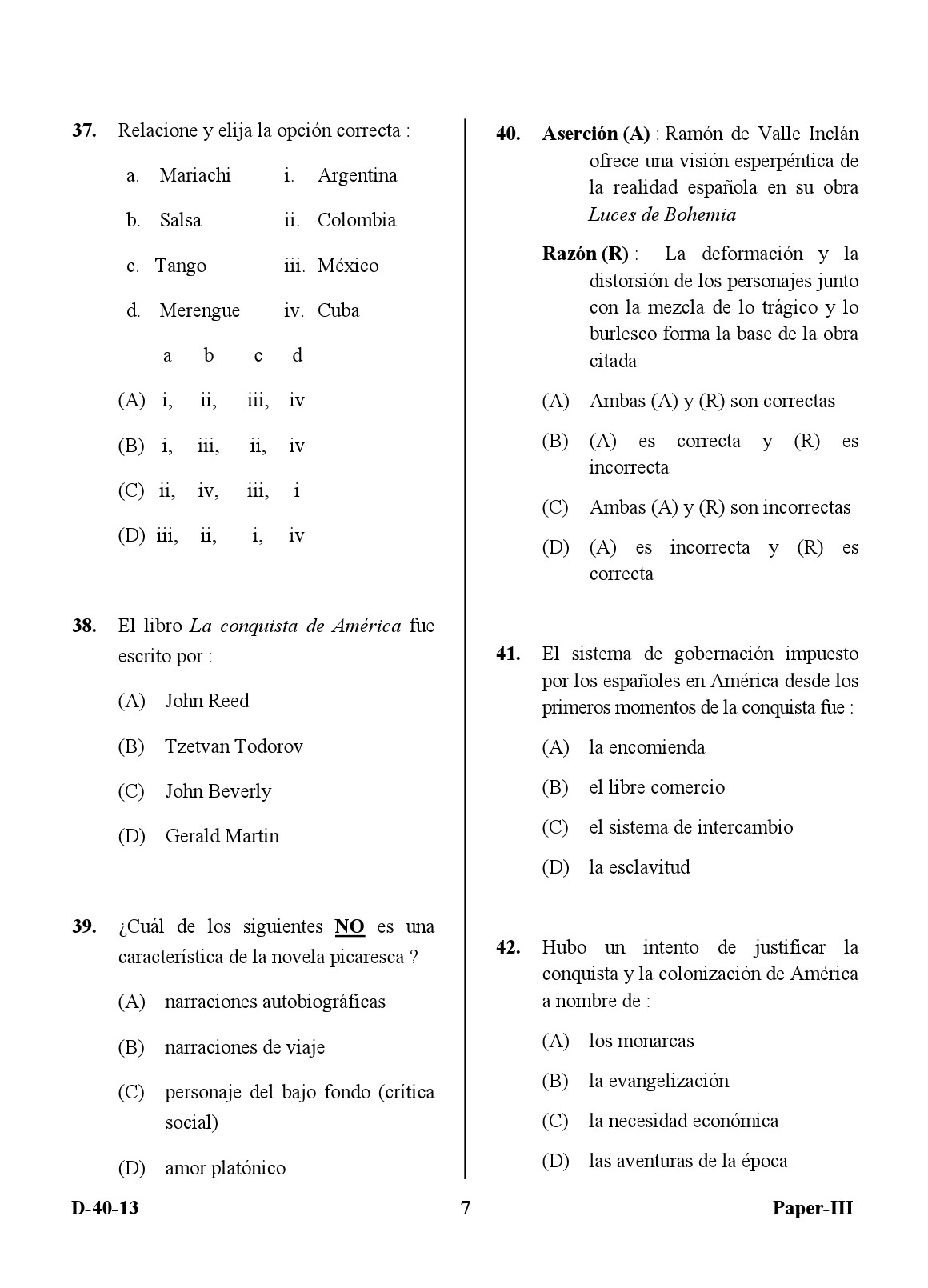 UGC NET Spanish Question Paper III December 2013 7