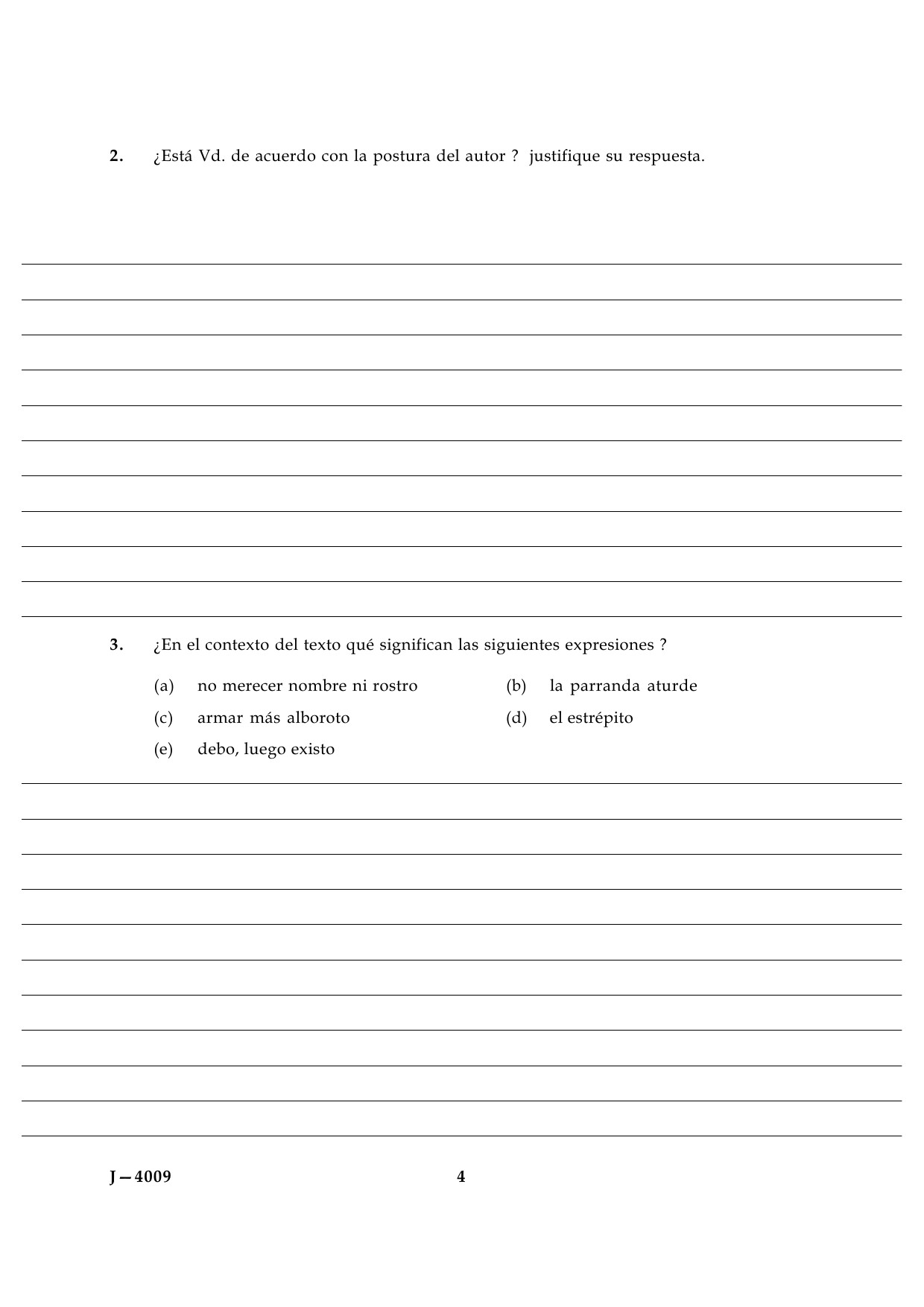 UGC NET Spanish Question Paper III June 2009 4