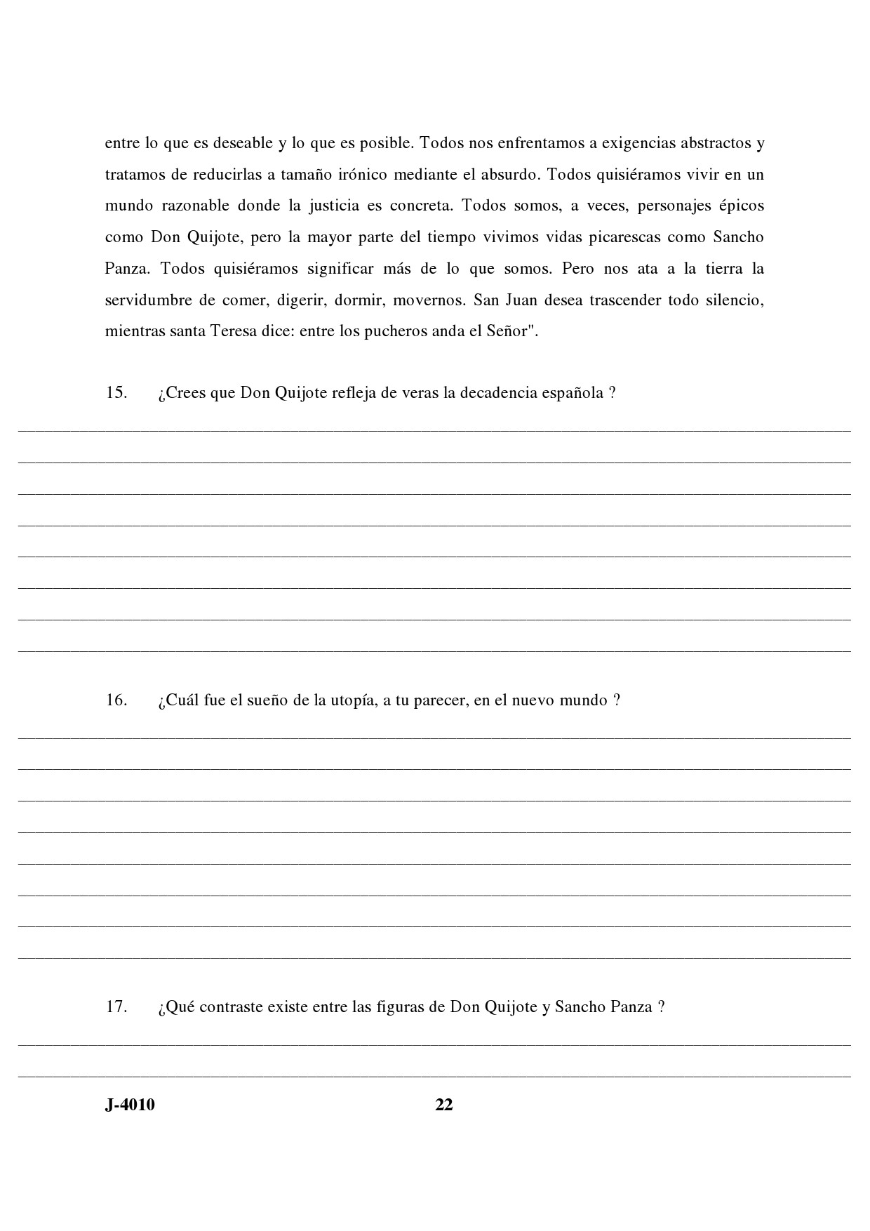 UGC NET Spanish Question Paper III June 2010 11