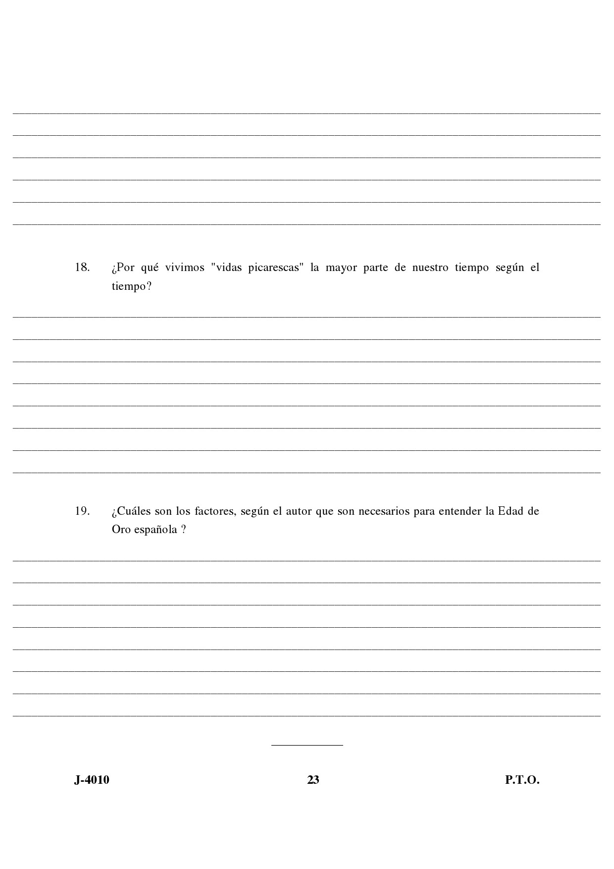 UGC NET Spanish Question Paper III June 2010 12