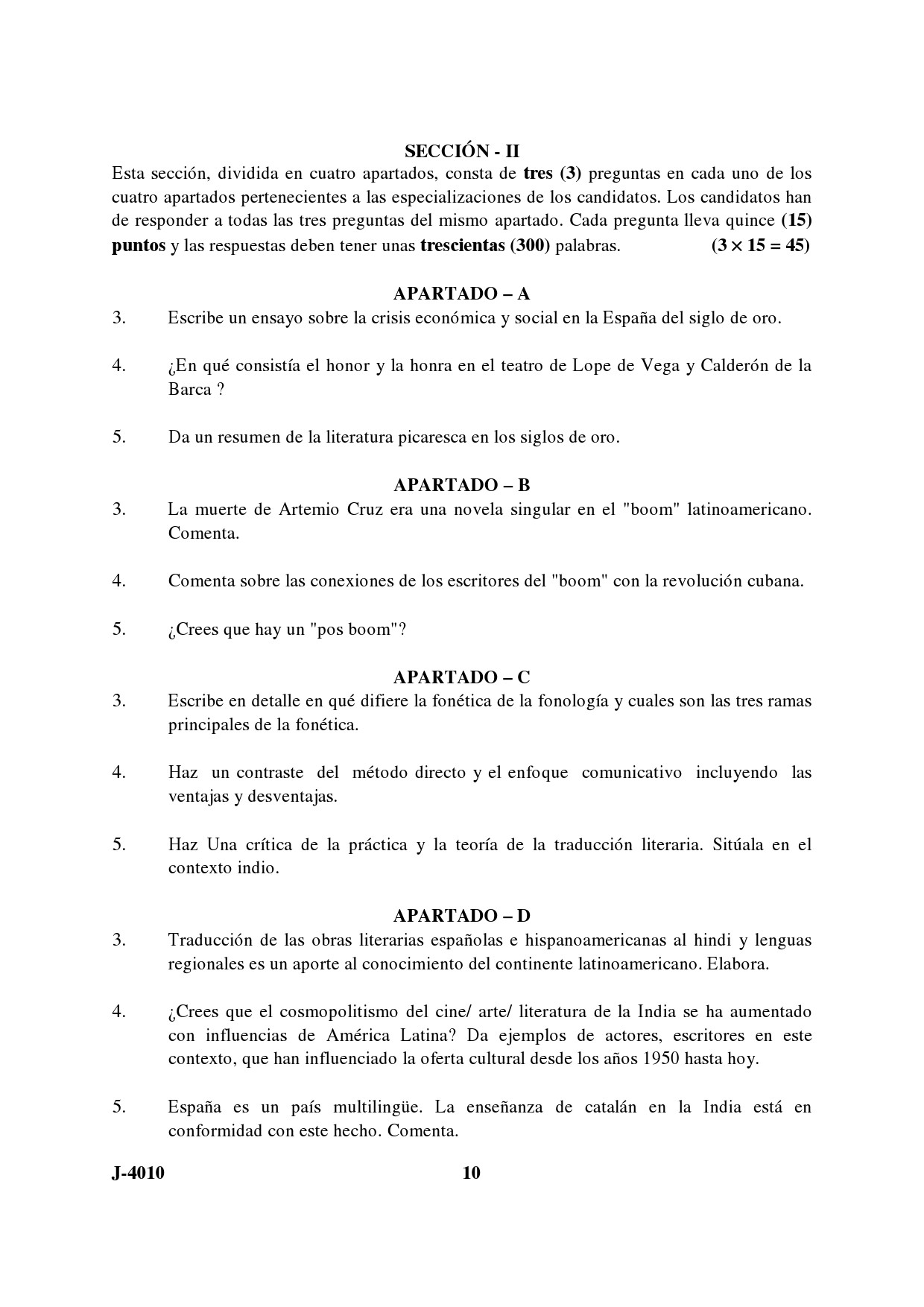 UGC NET Spanish Question Paper III June 2010 5