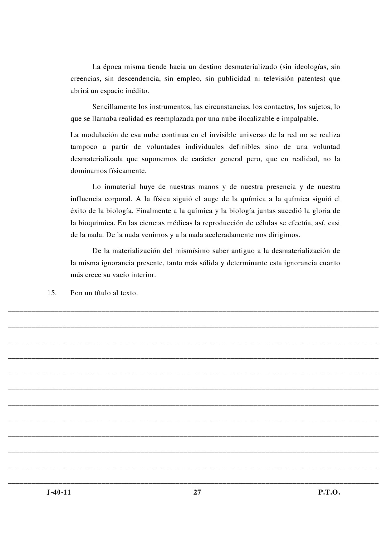 UGC NET Spanish Question Paper III June 2011 13