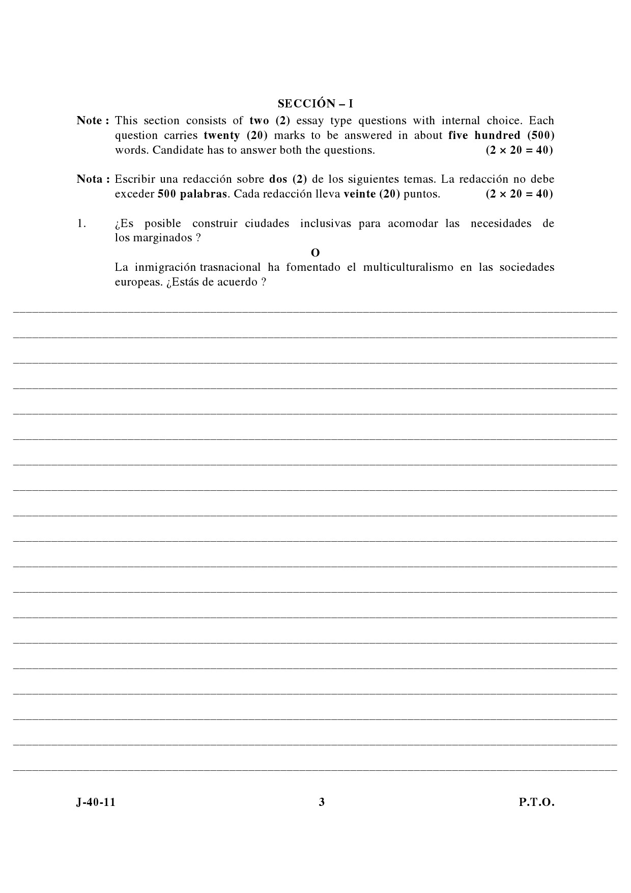 UGC NET Spanish Question Paper III June 2011 3