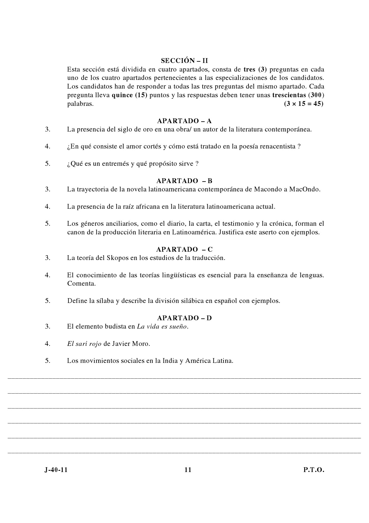 UGC NET Spanish Question Paper III June 2011 5