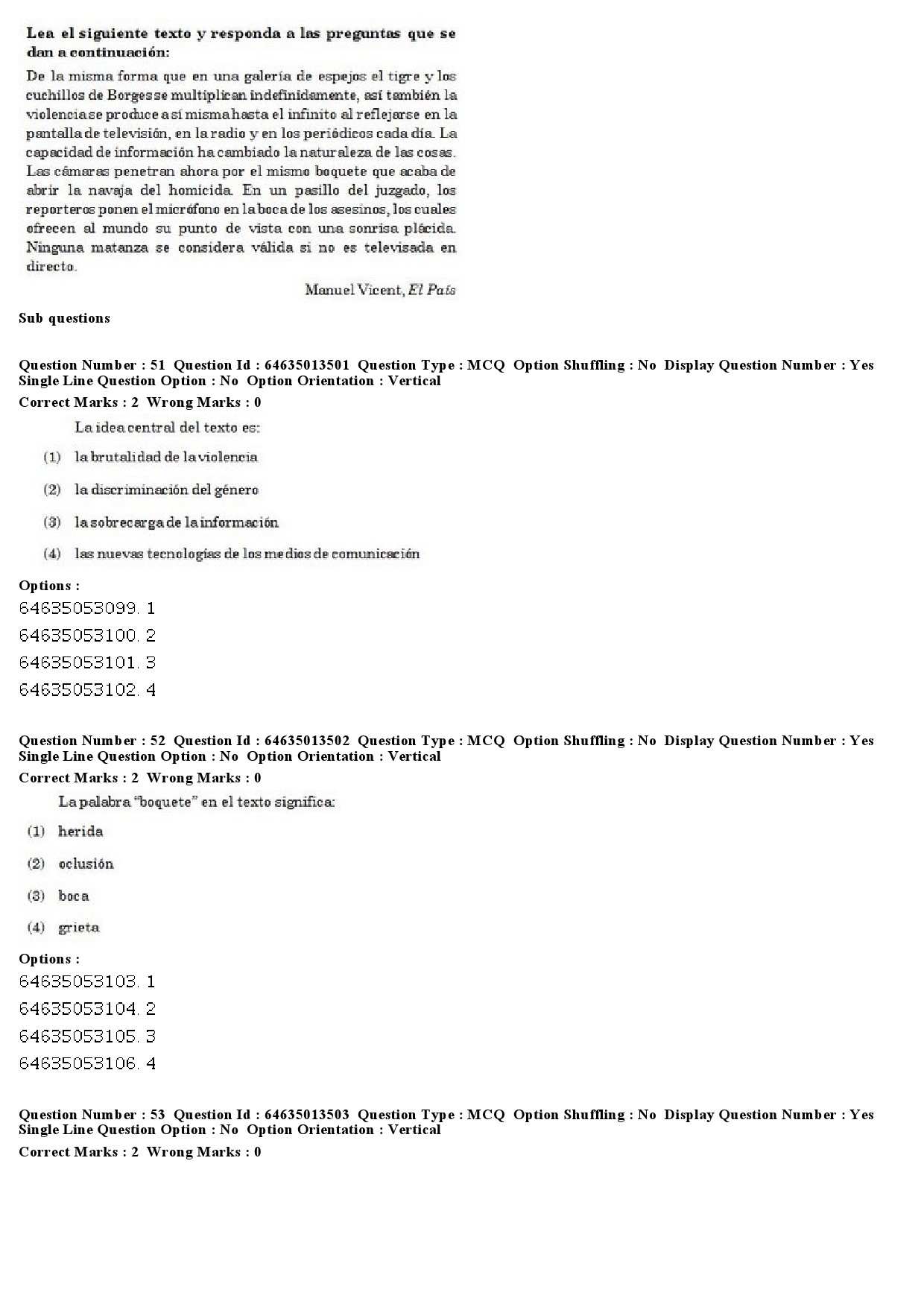 UGC NET Spanish Question Paper June 2019 34