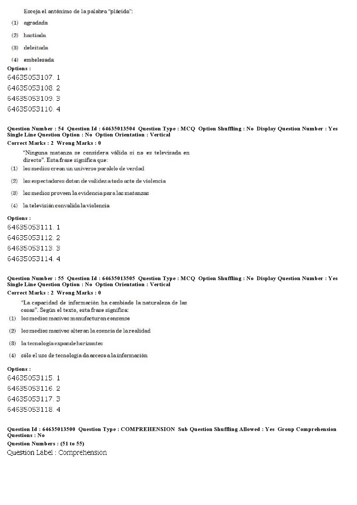 UGC NET Spanish Question Paper June 2019 35