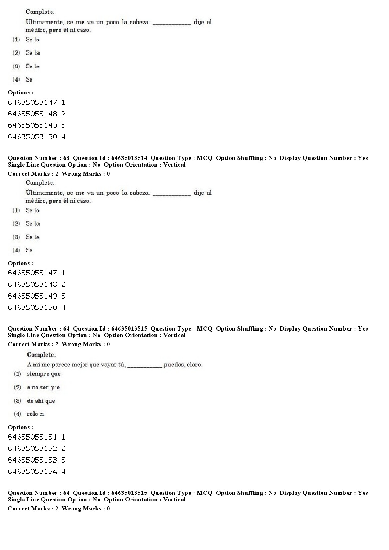 UGC NET Spanish Question Paper June 2019 43