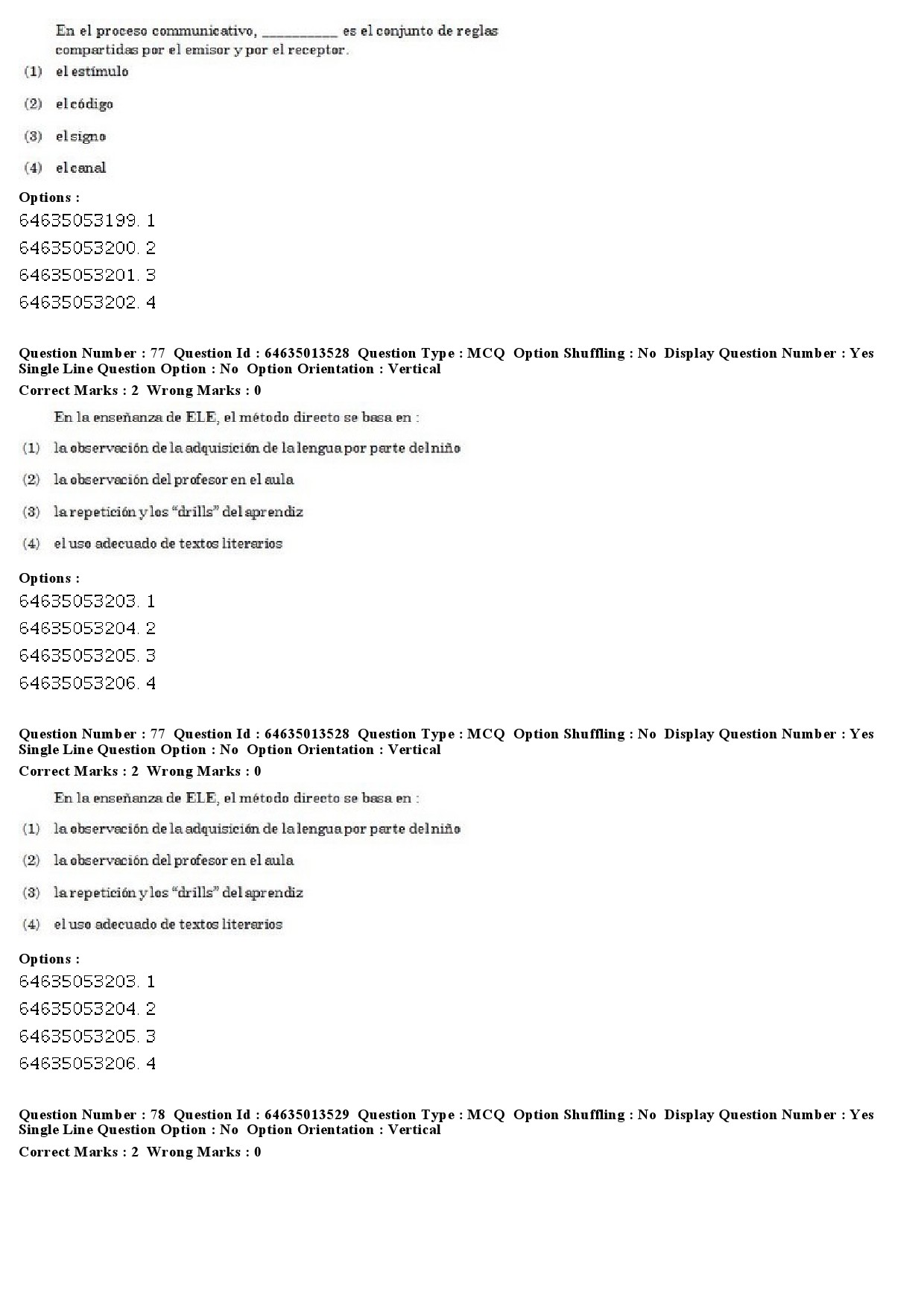 UGC NET Spanish Question Paper June 2019 52