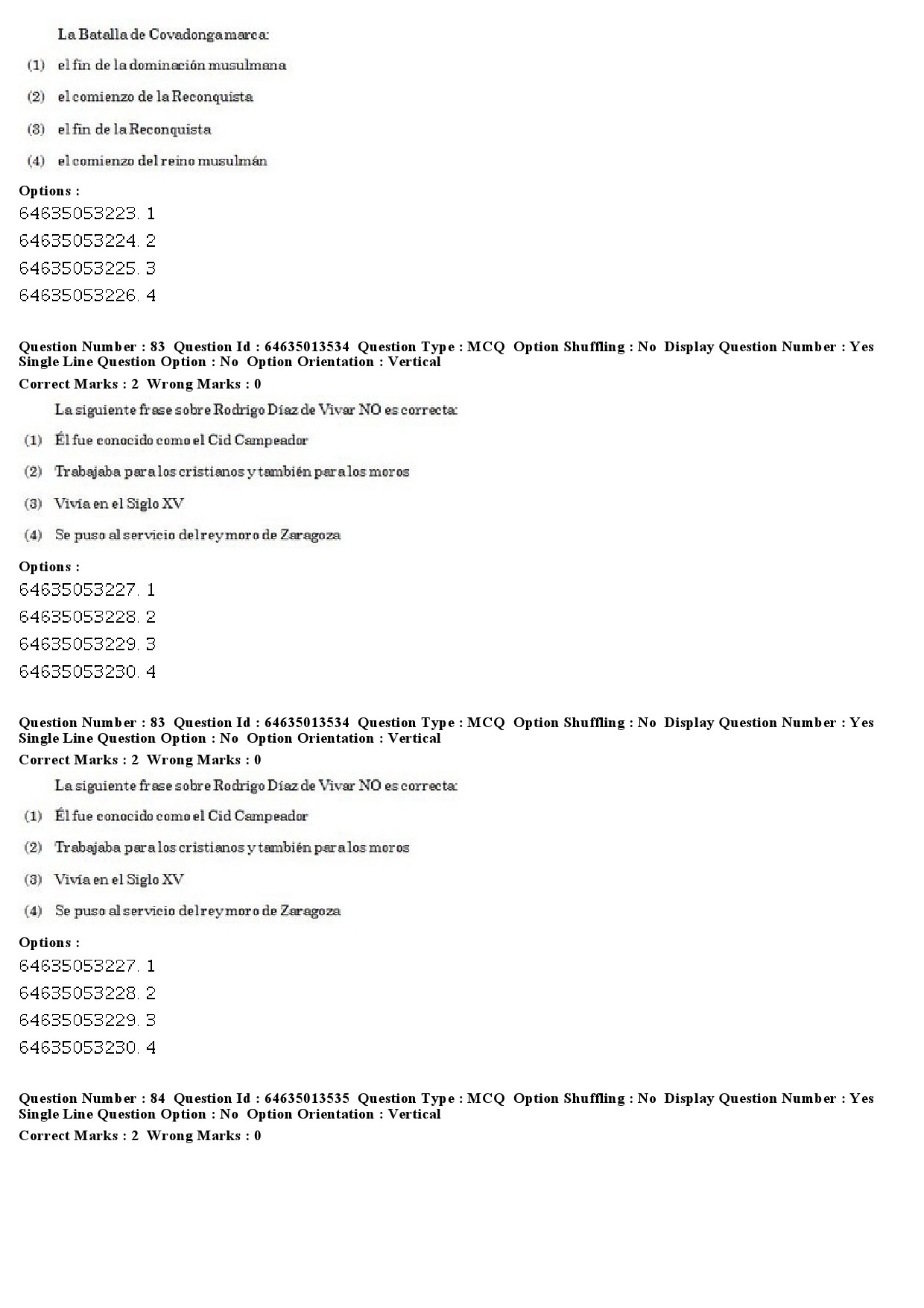 UGC NET Spanish Question Paper June 2019 56