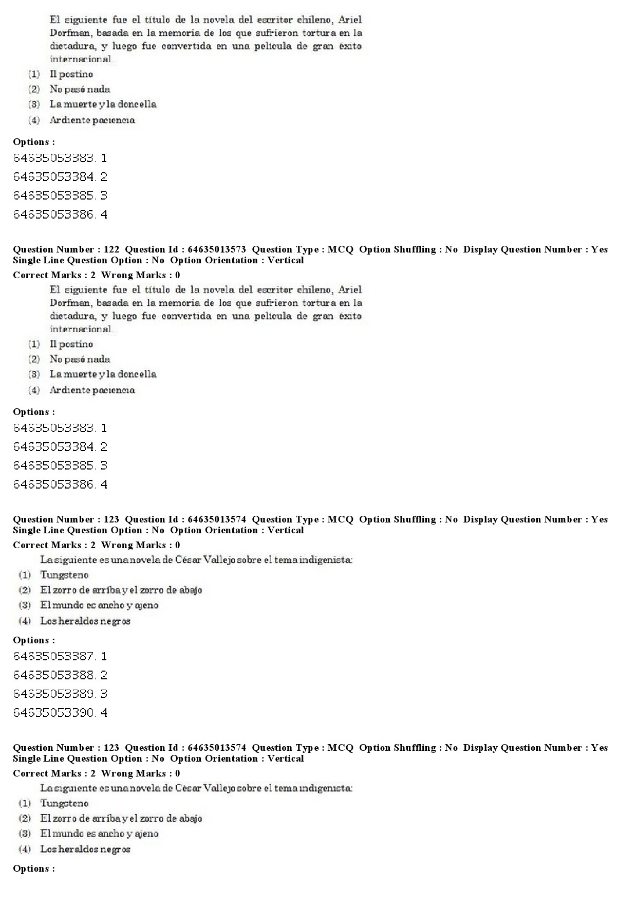 UGC NET Spanish Question Paper June 2019 83