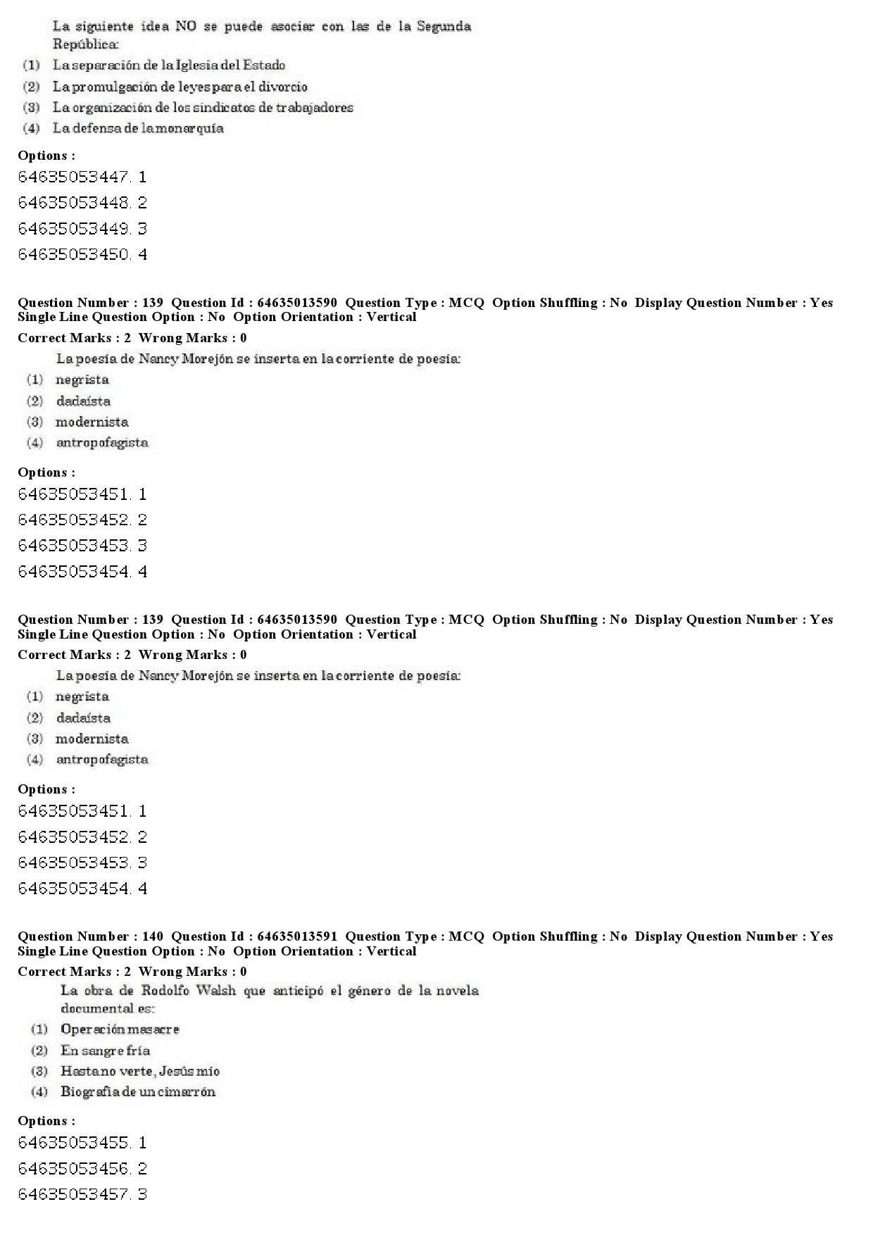 UGC NET Spanish Question Paper June 2019 93