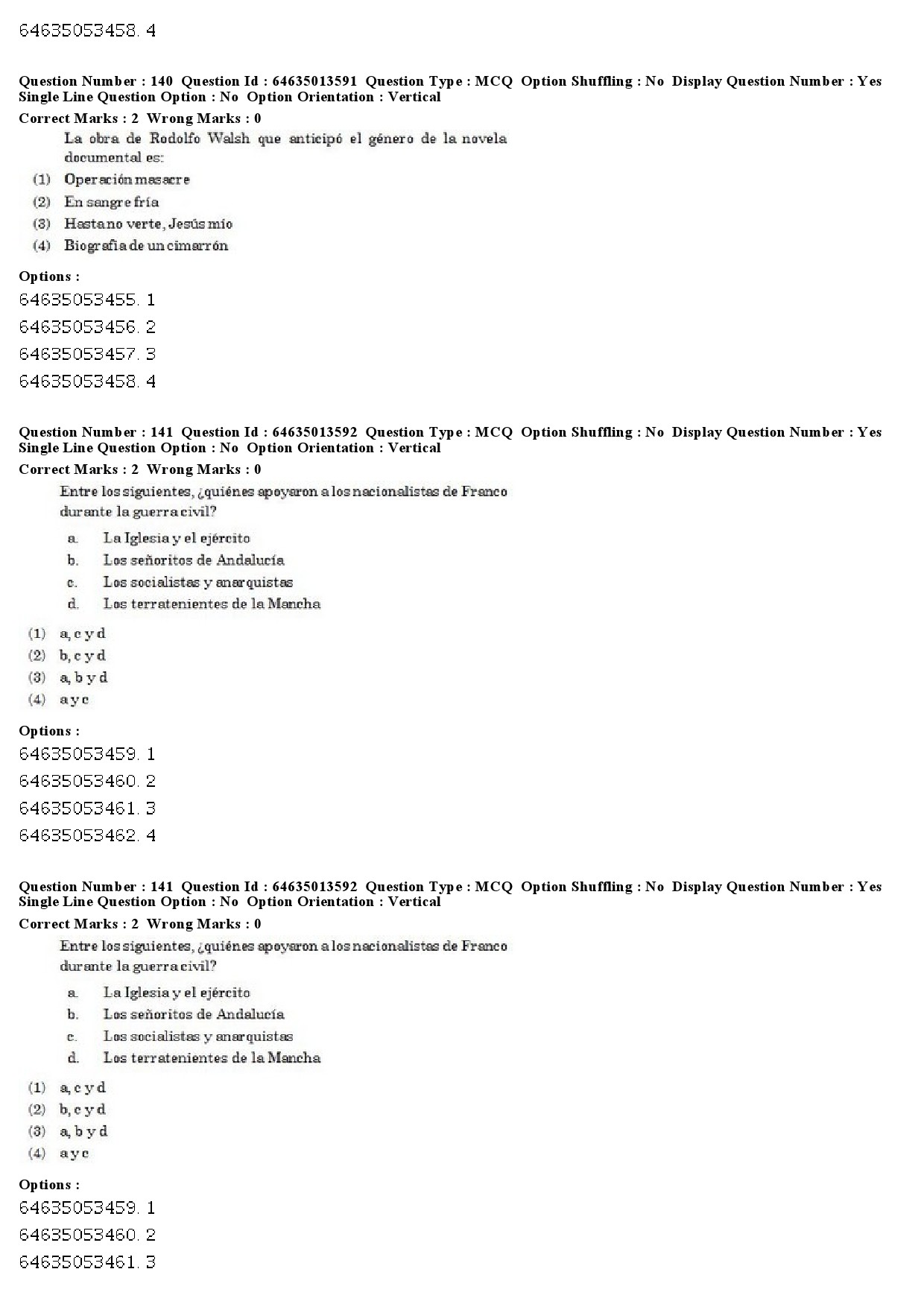 UGC NET Spanish Question Paper June 2019 94