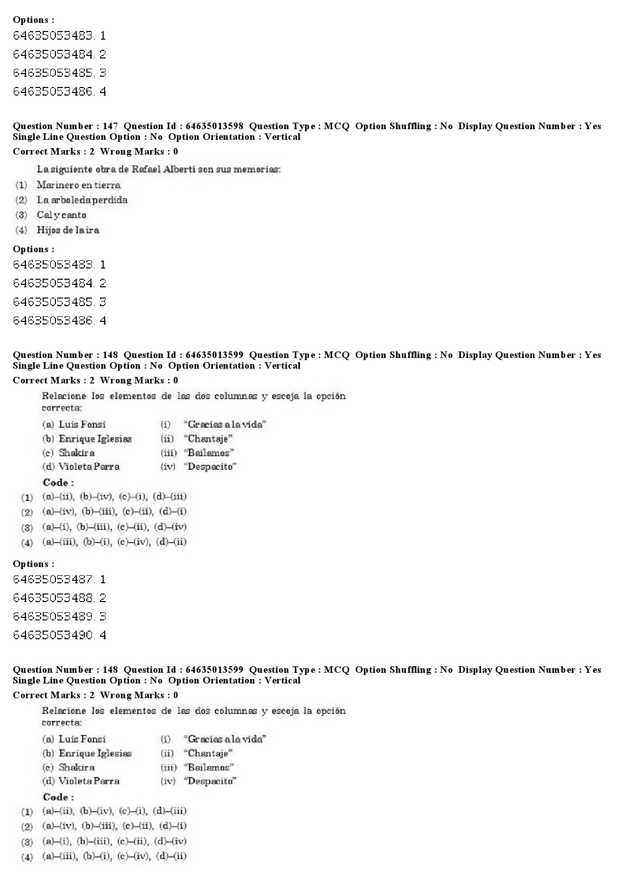 UGC NET Spanish Question Paper June 2019 98