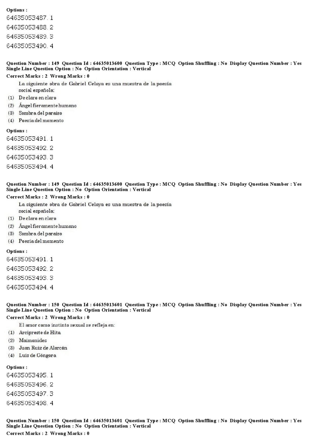 UGC NET Spanish Question Paper June 2019 99