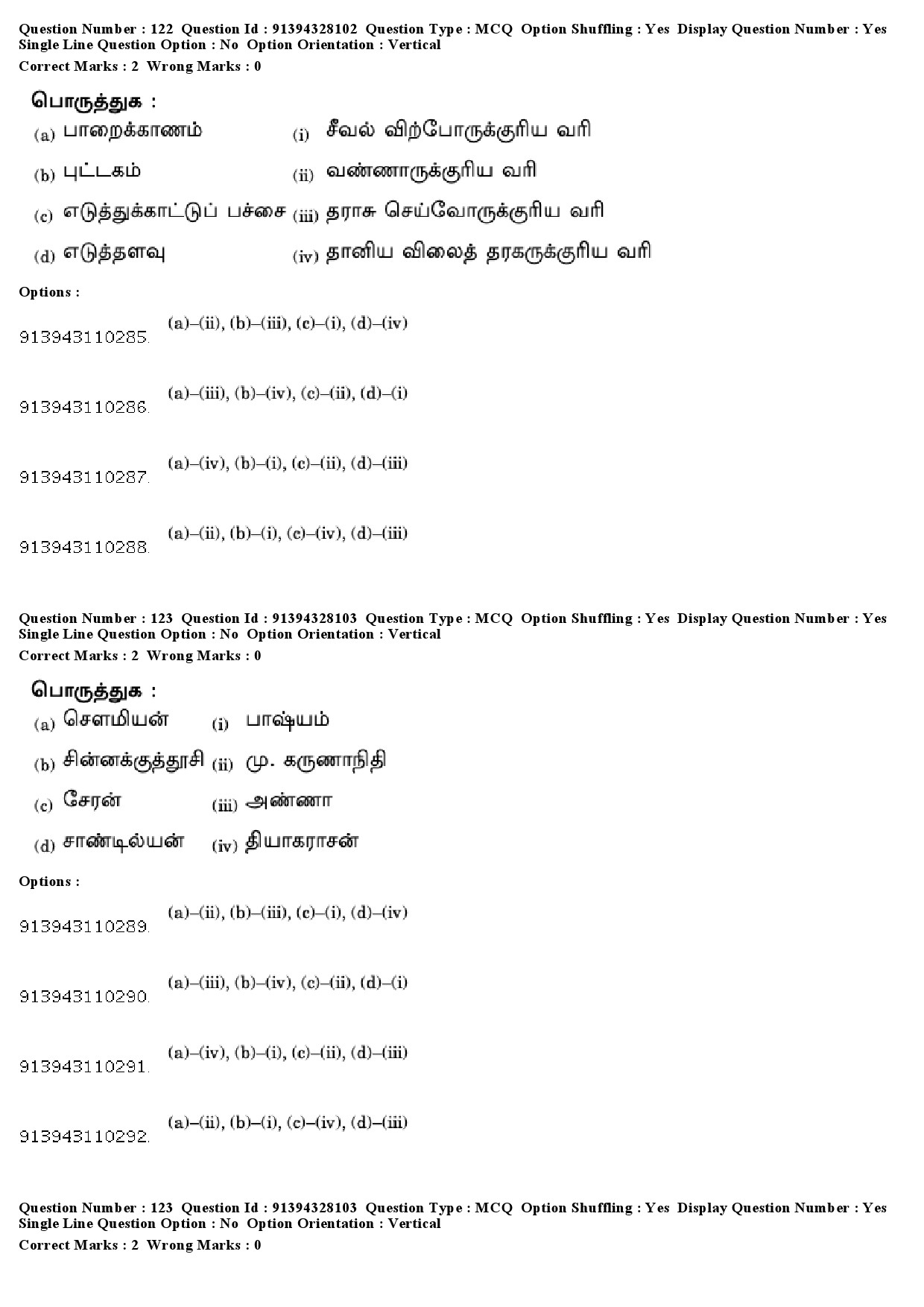 UGC NET Tamil Question Paper December 2018 117