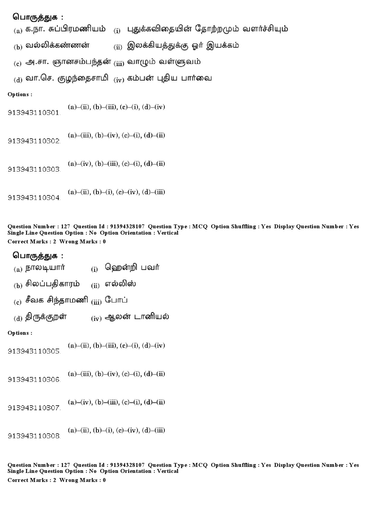 UGC NET Tamil Question Paper December 2018 121