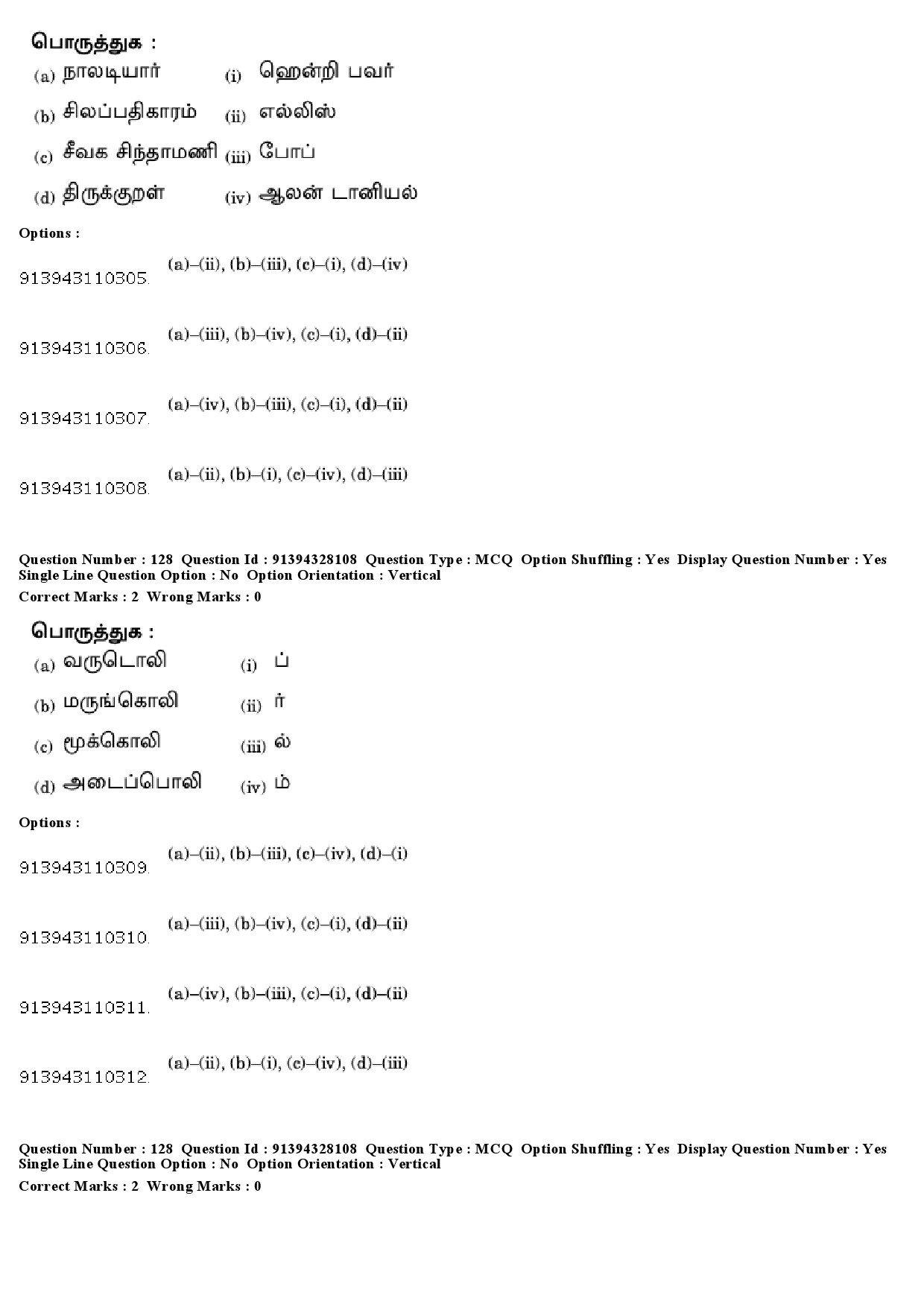 UGC NET Tamil Question Paper December 2018 122