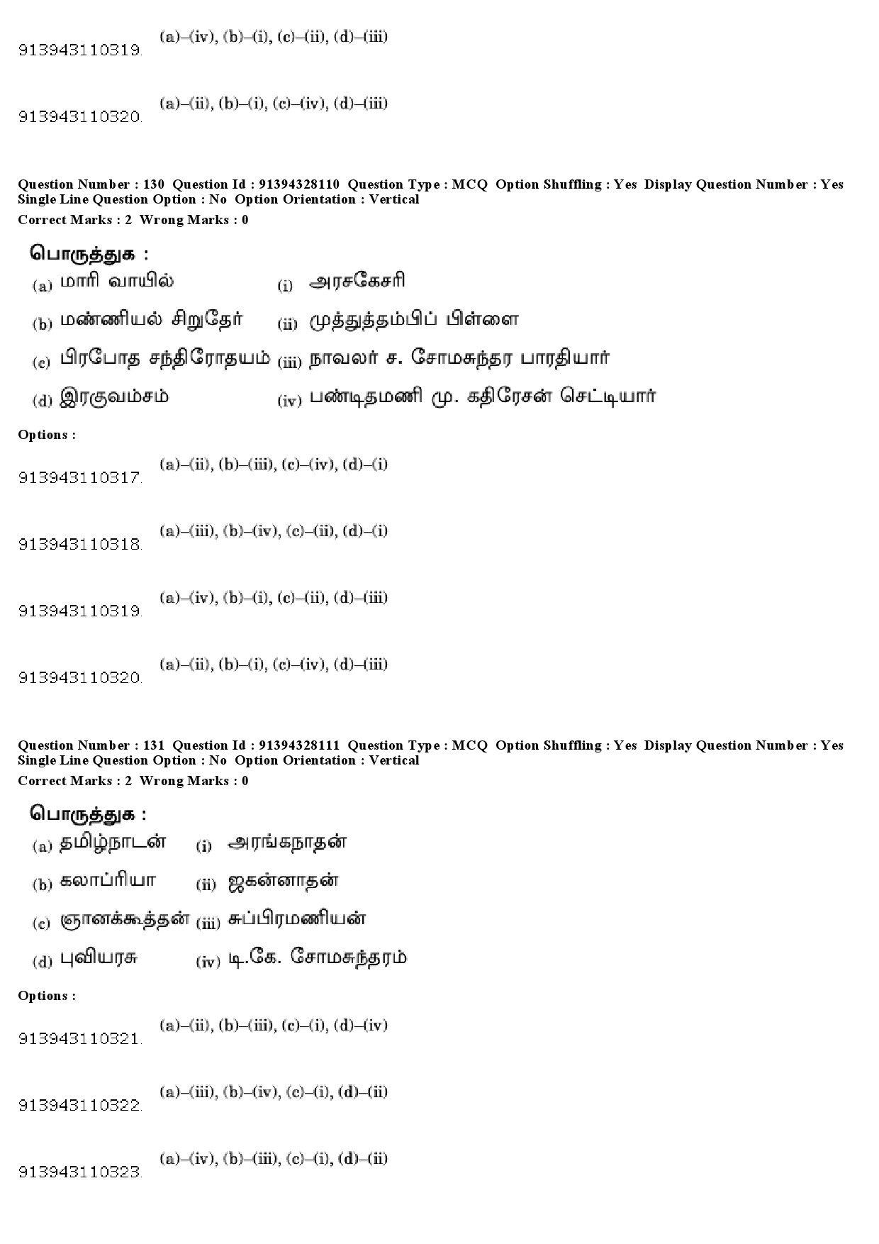 UGC NET Tamil Question Paper December 2018 125