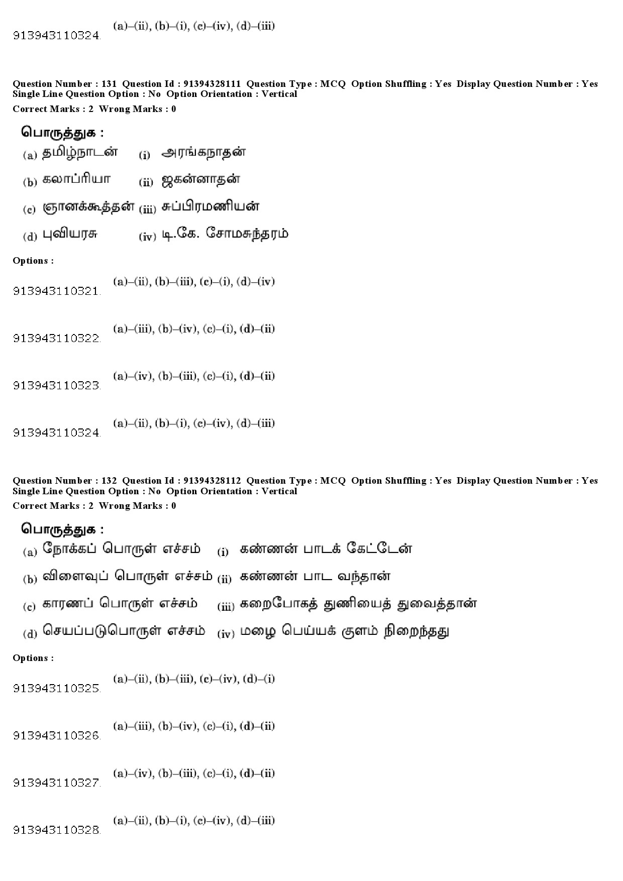 UGC NET Tamil Question Paper December 2018 126