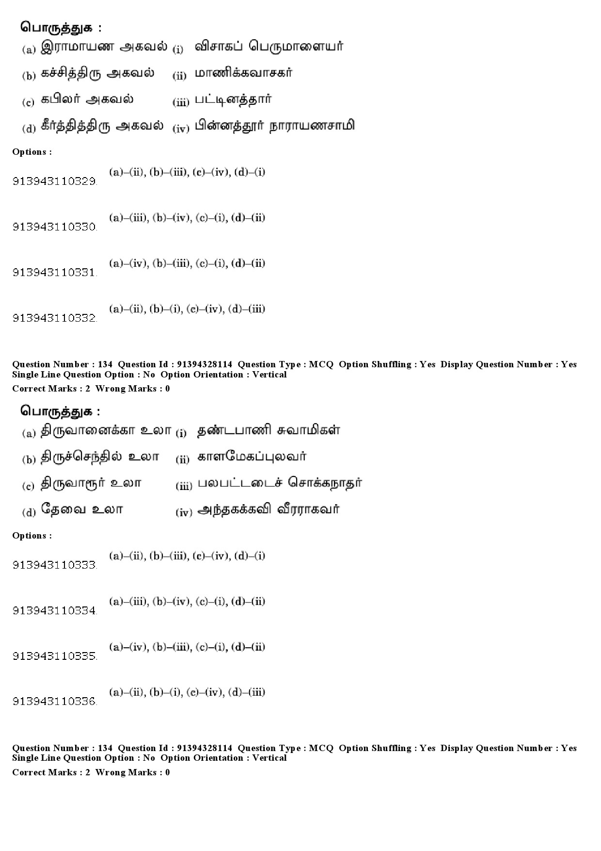 UGC NET Tamil Question Paper December 2018 128