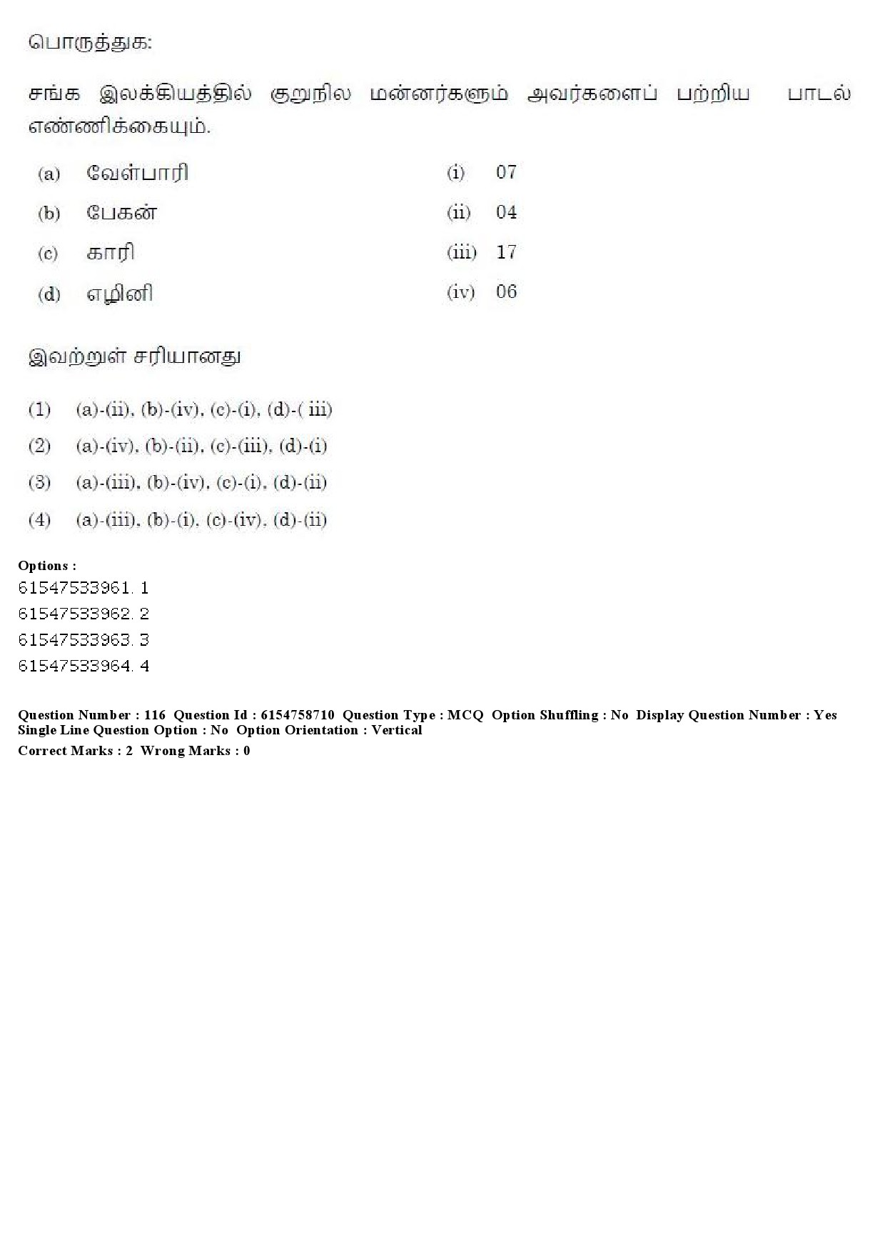 UGC NET Tamil Question Paper December 2019 111