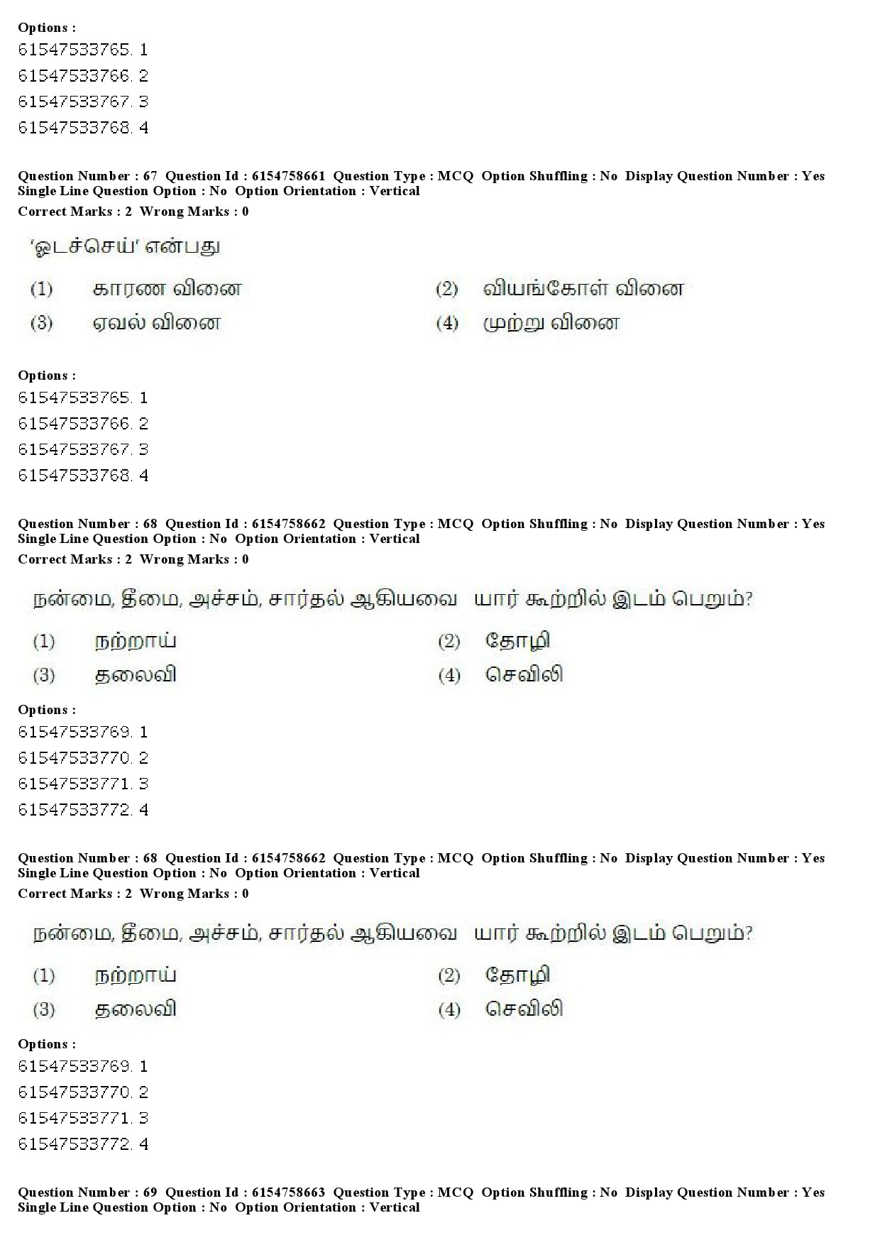 UGC NET Tamil Question Paper December 2019 64