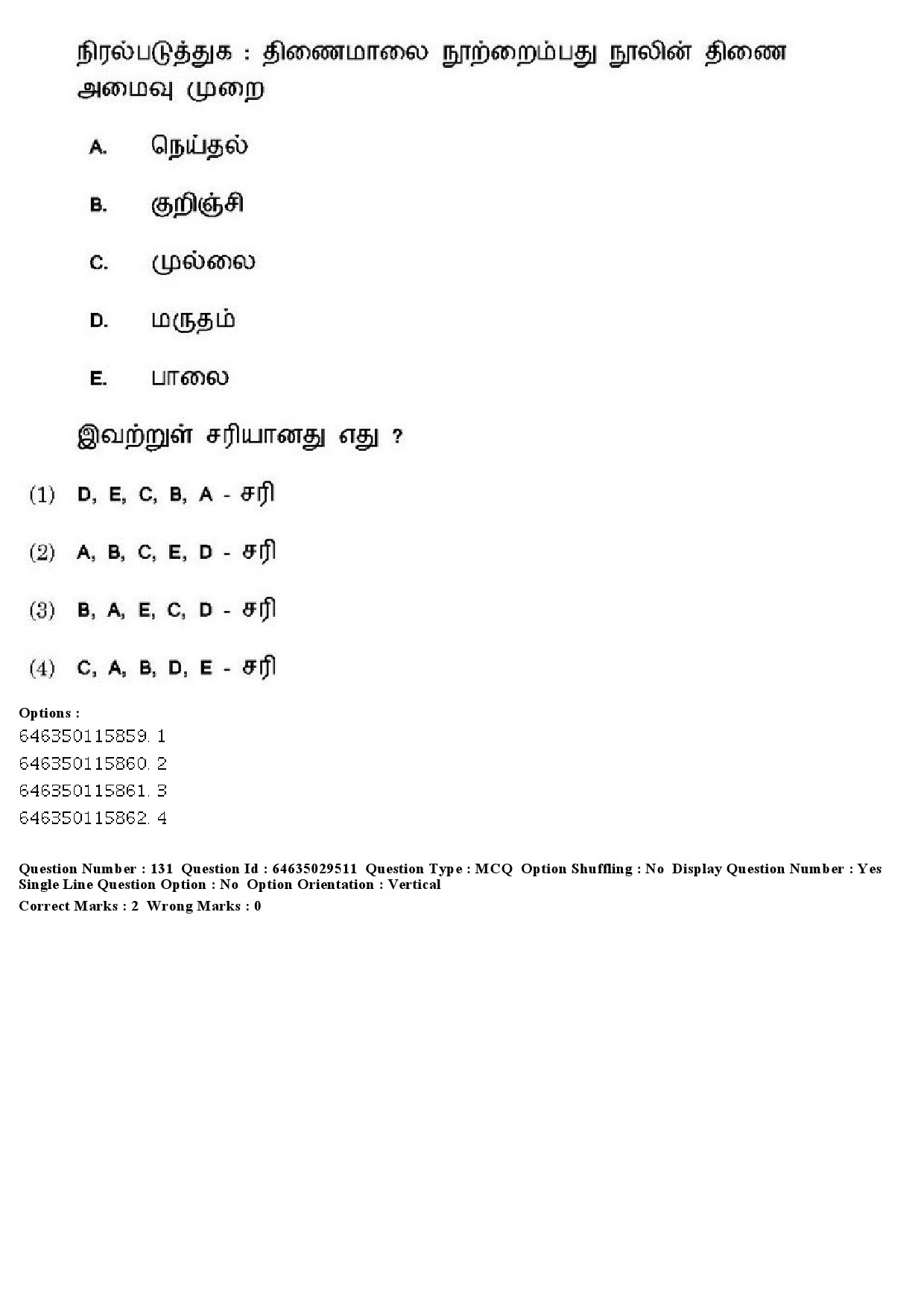 UGC NET Tamil Question Paper June 2019 139