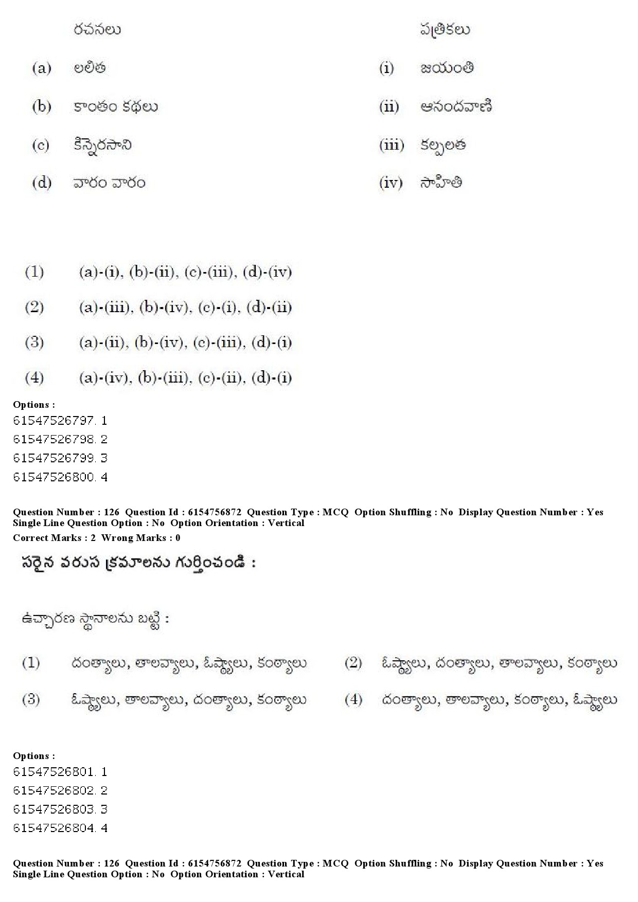 UGC NET Telugu Question Paper December 2019 114