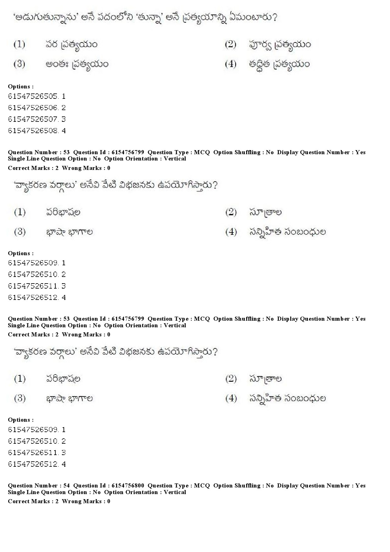 UGC NET Telugu Question Paper December 2019 47