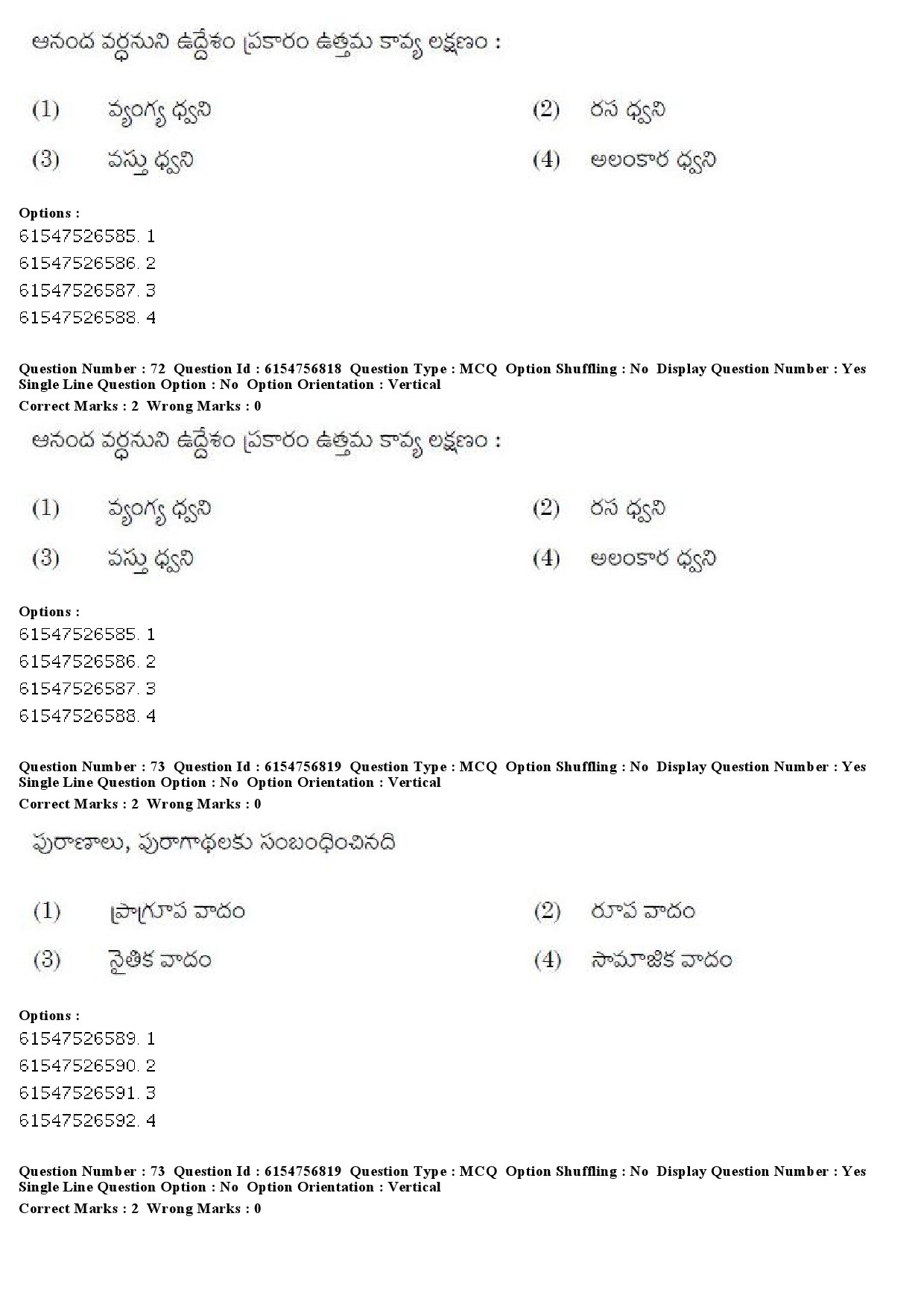 UGC NET Telugu Question Paper December 2019 60