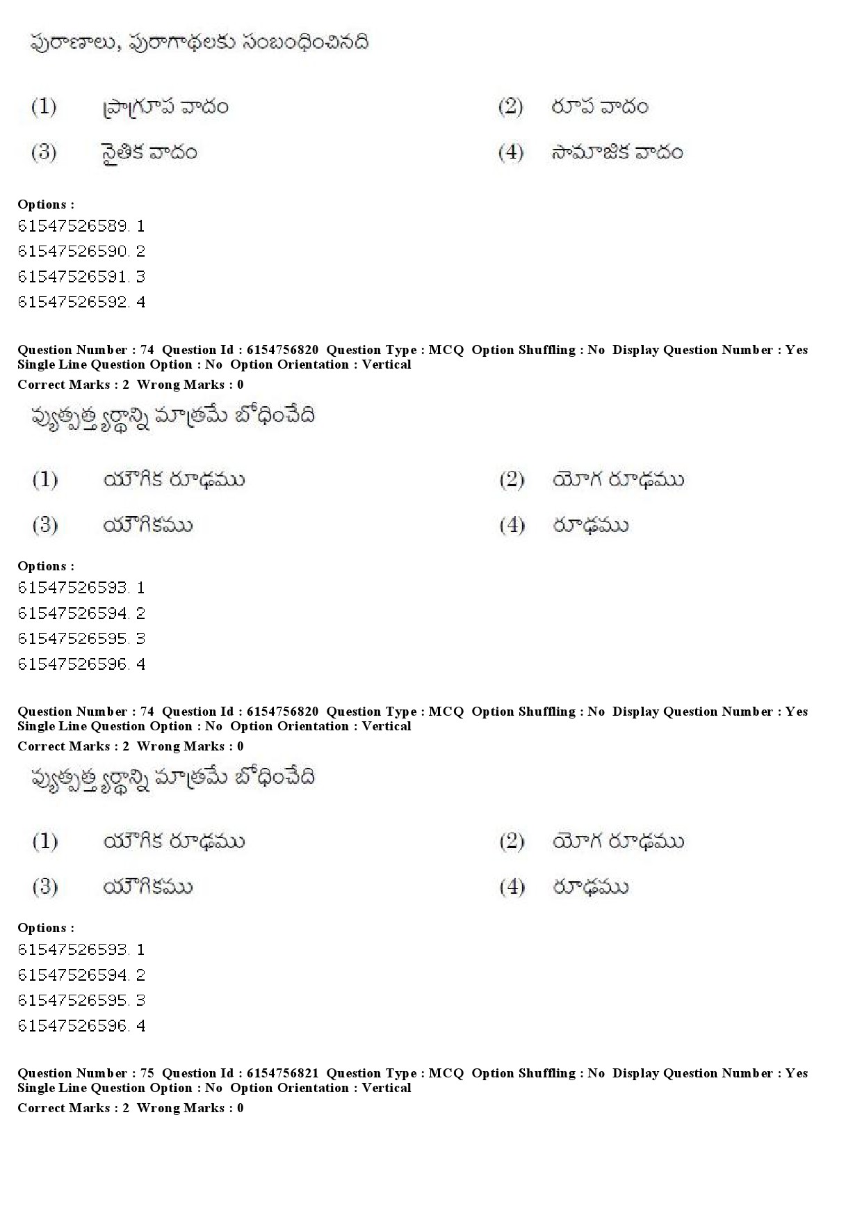 UGC NET Telugu Question Paper December 2019 61