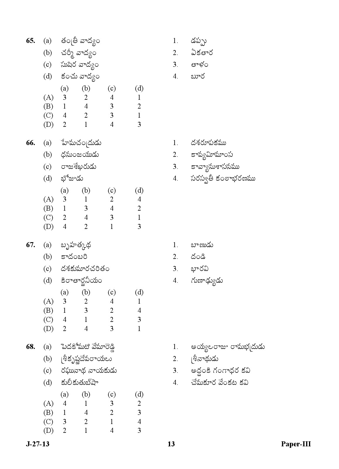 UGC NET Telugu Question Paper III June 2013 13