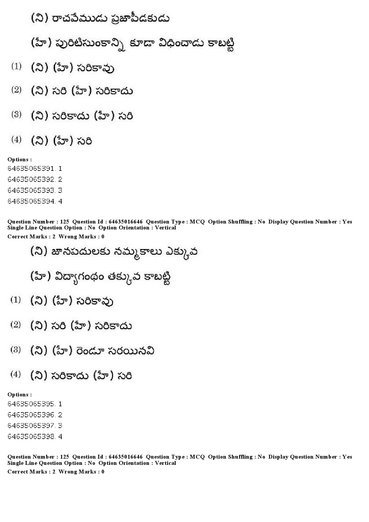 UGC NET Telugu Question Paper June 2019 129