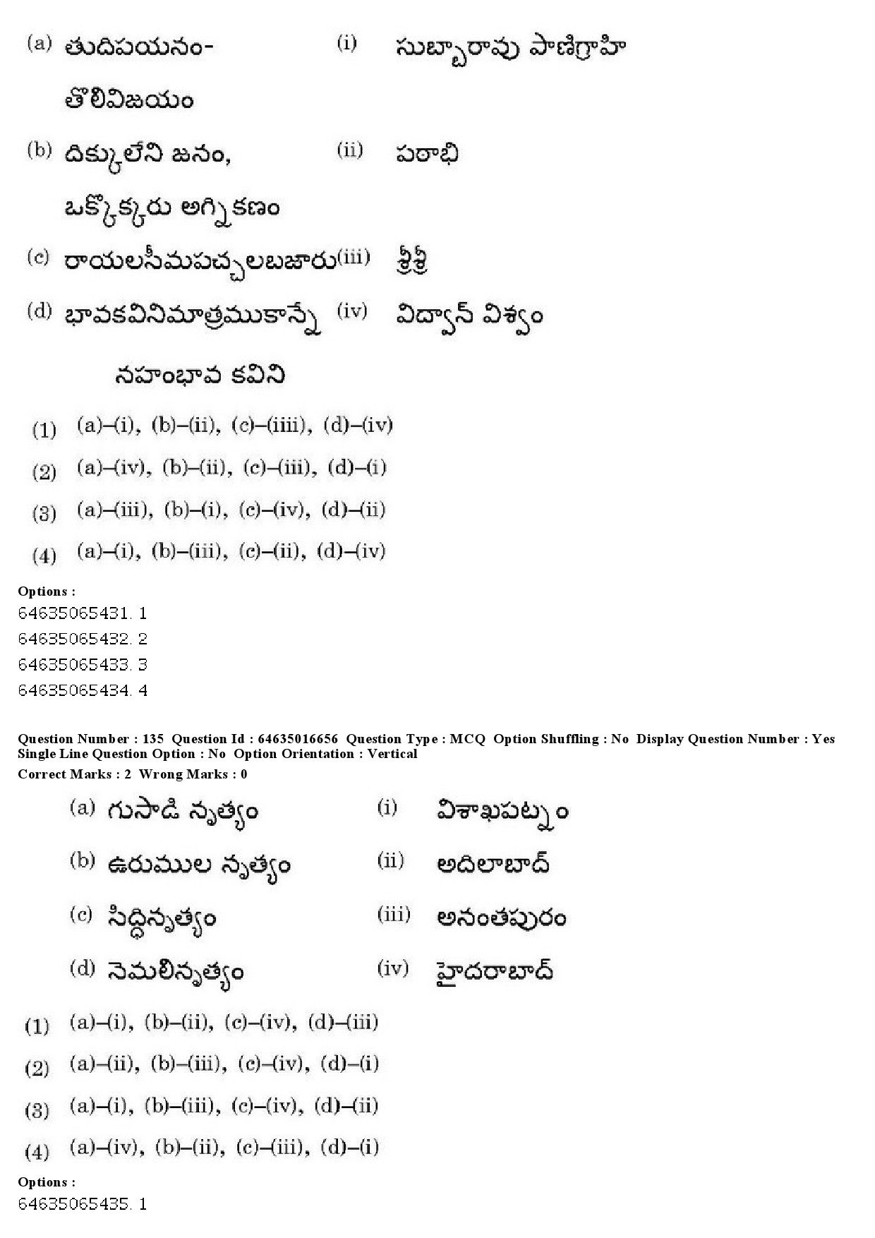 UGC NET Telugu Question Paper June 2019 140