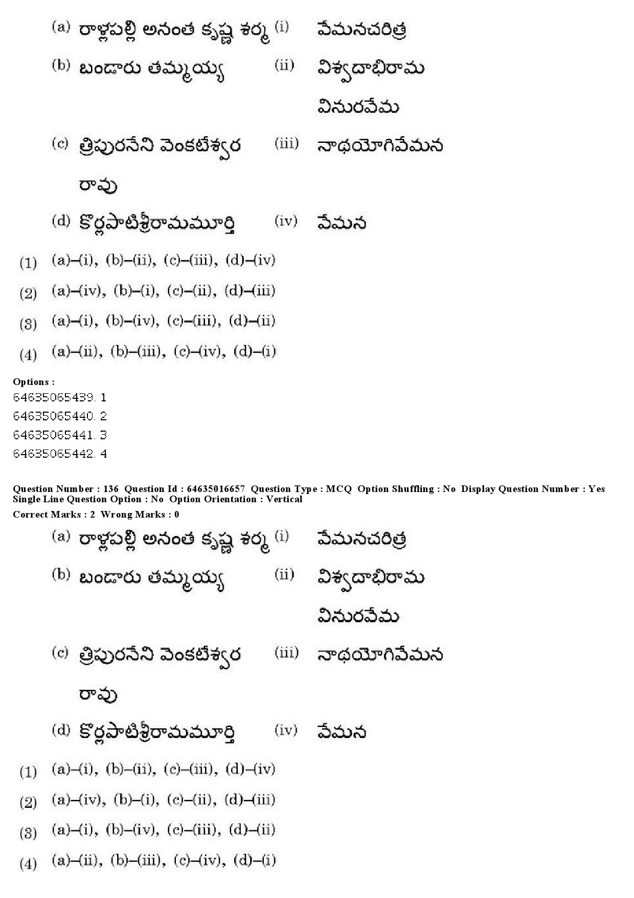 UGC NET Telugu Question Paper June 2019 142