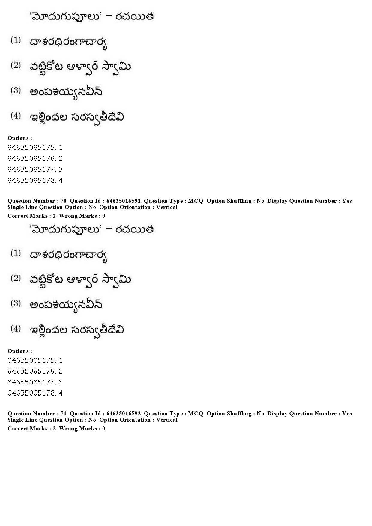 UGC NET Telugu Question Paper June 2019 59