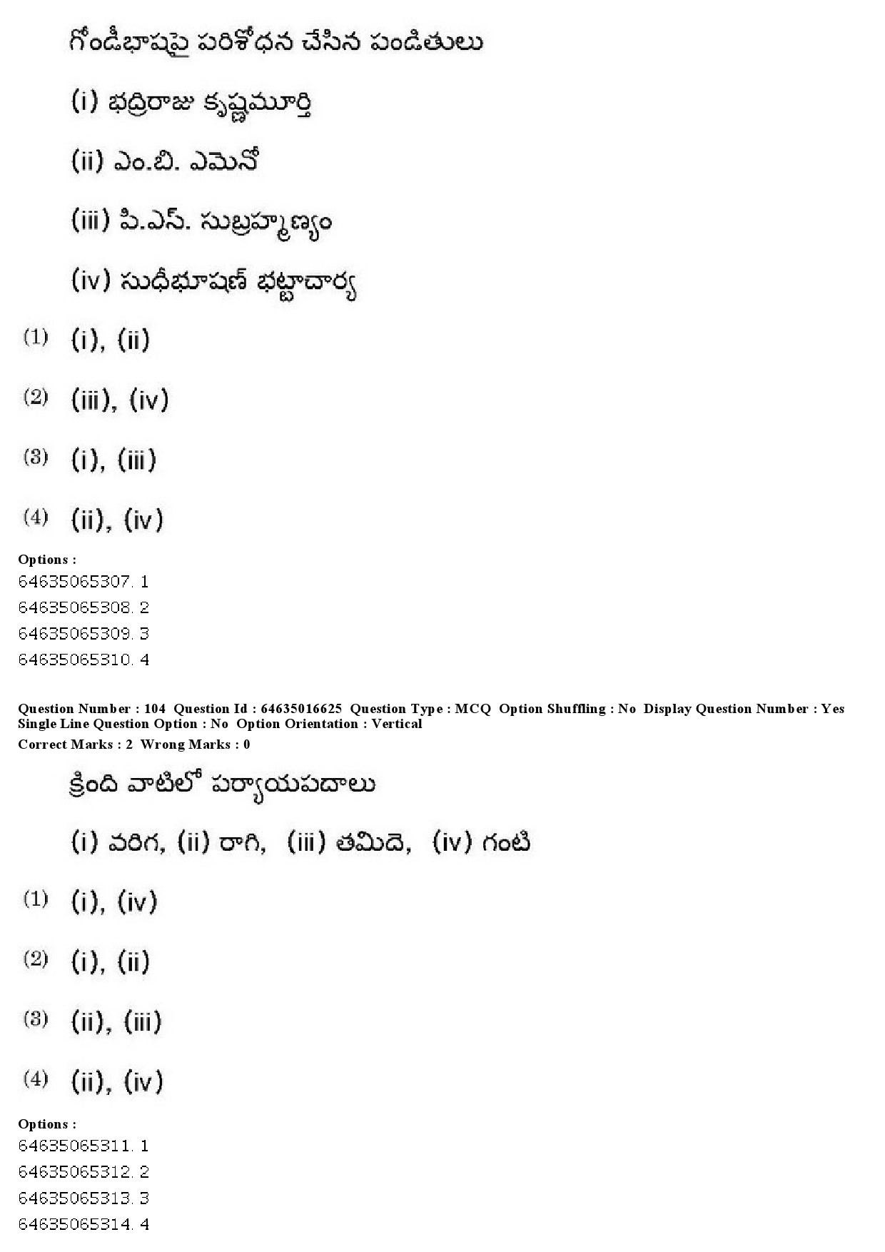 UGC NET Telugu Question Paper June 2019 93