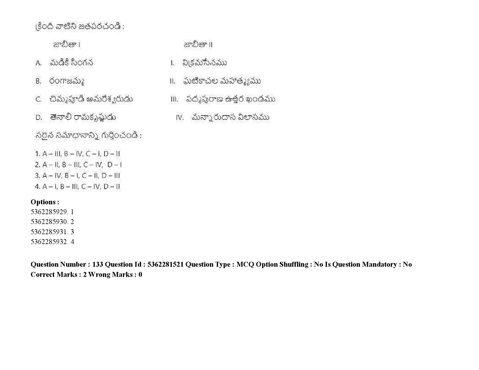 UGC NET Telugu Question Paper September 2020 192