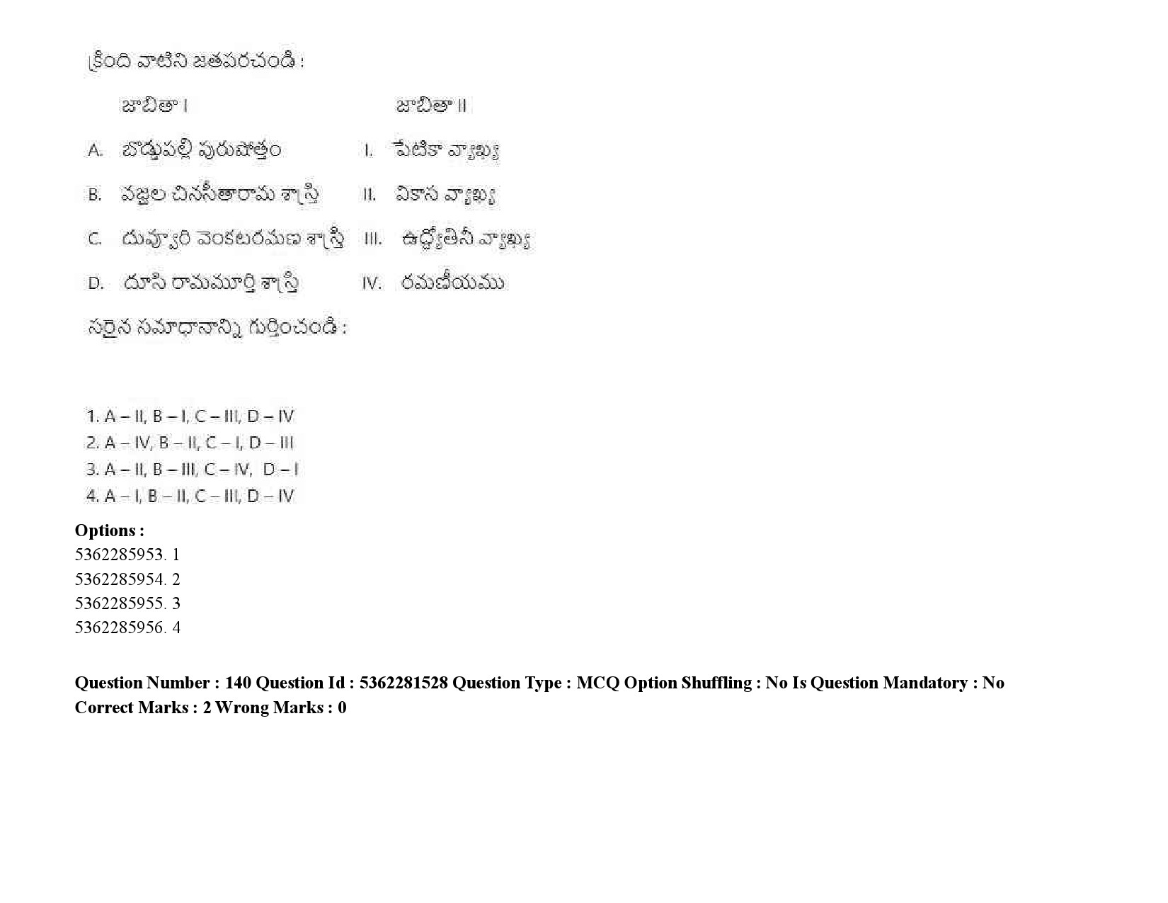 UGC NET Telugu Question Paper September 2020 205