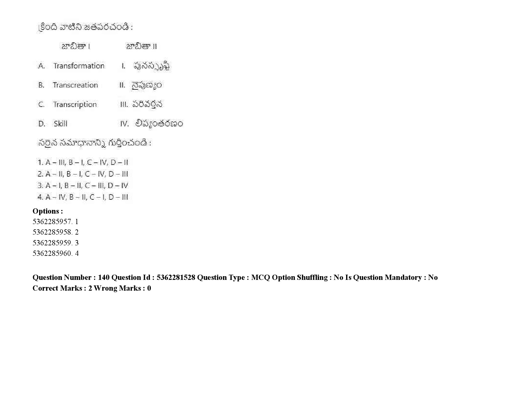 UGC NET Telugu Question Paper September 2020 206