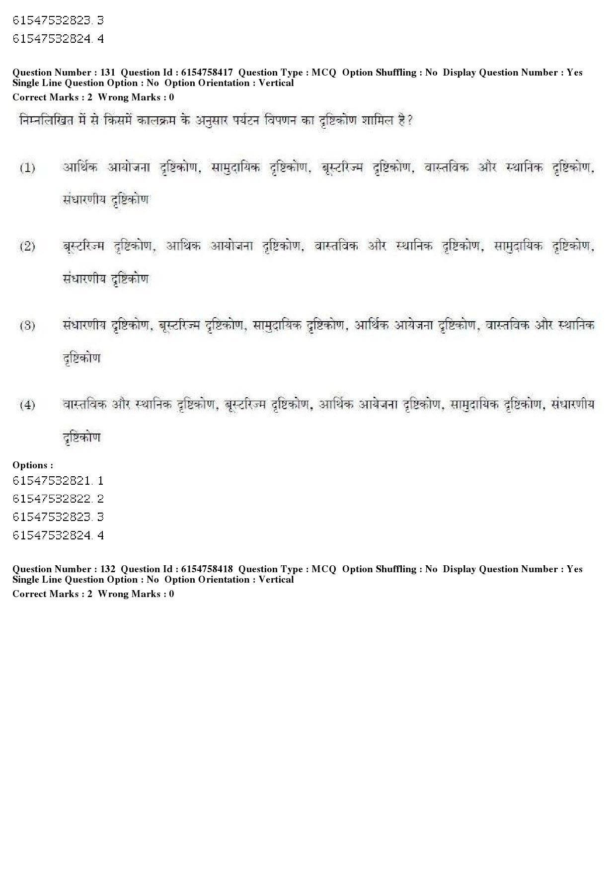 UGC NET Tourism Administration And Management Question Paper December 2019 147