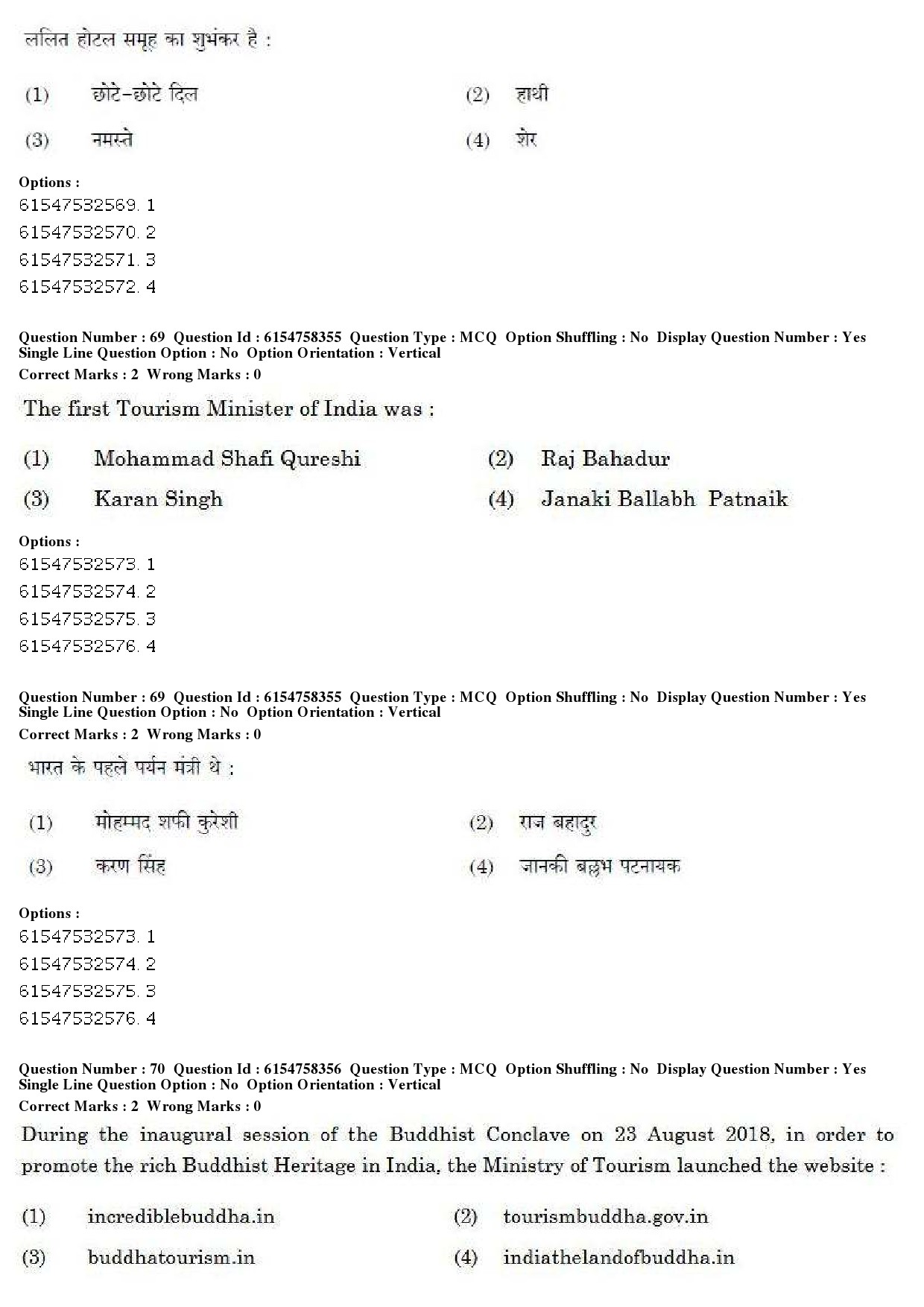 UGC NET Tourism Administration And Management Question Paper December 2019 67
